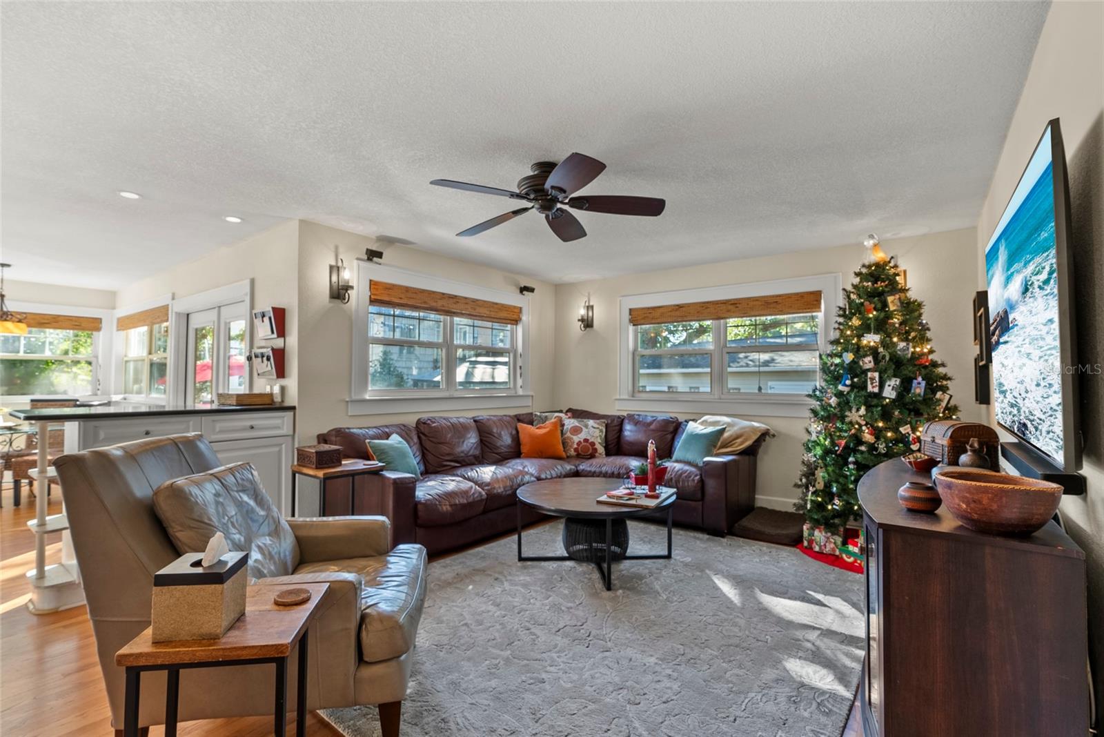 Family room with the breakfast nook in the background