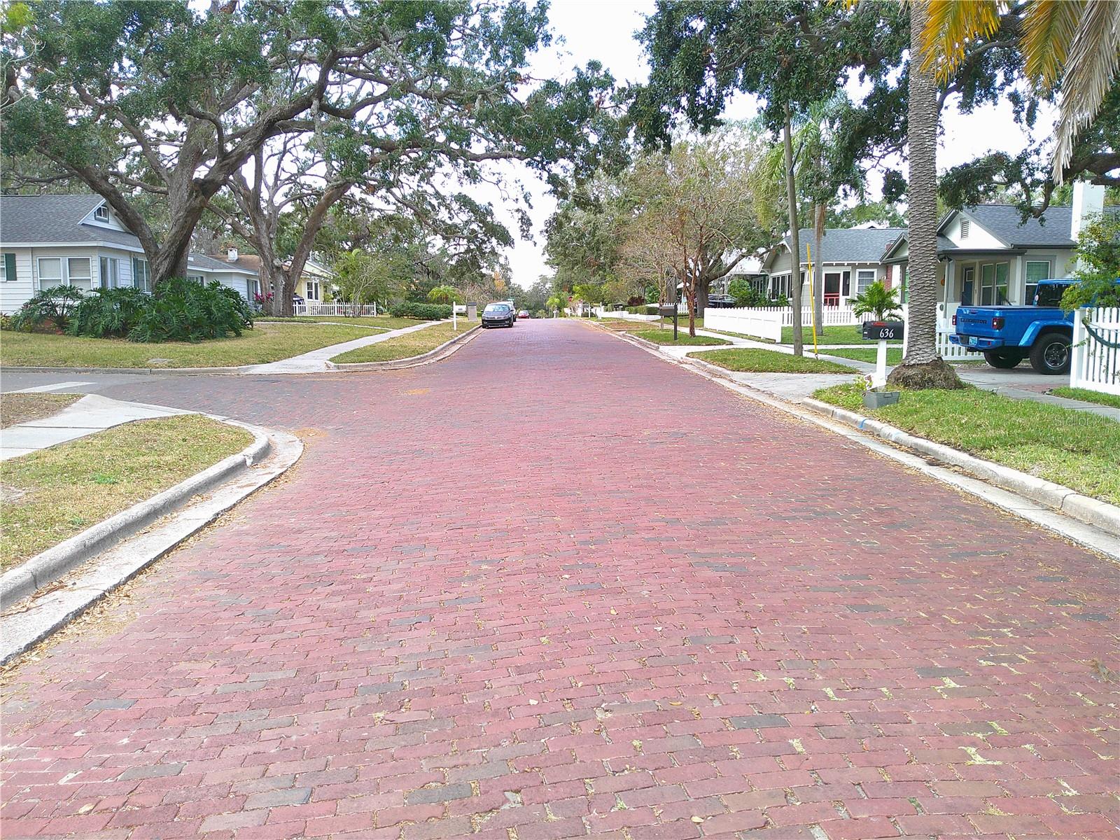 Picturesque Red Brick Lined Street