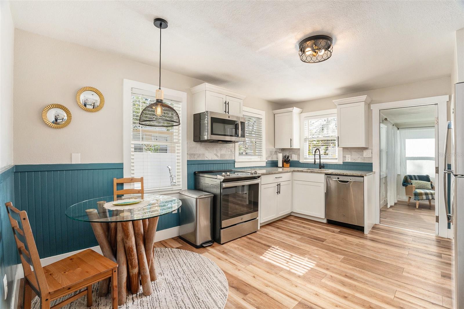 Dining area and kitchen