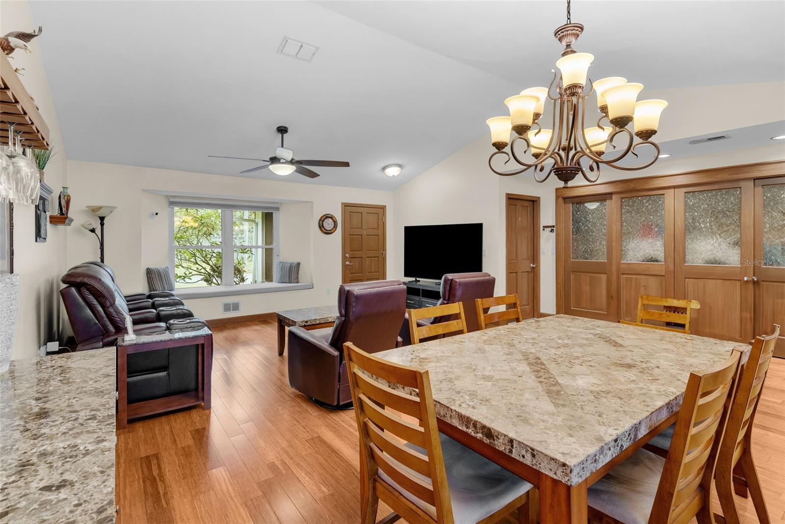 View of family room from the dining area