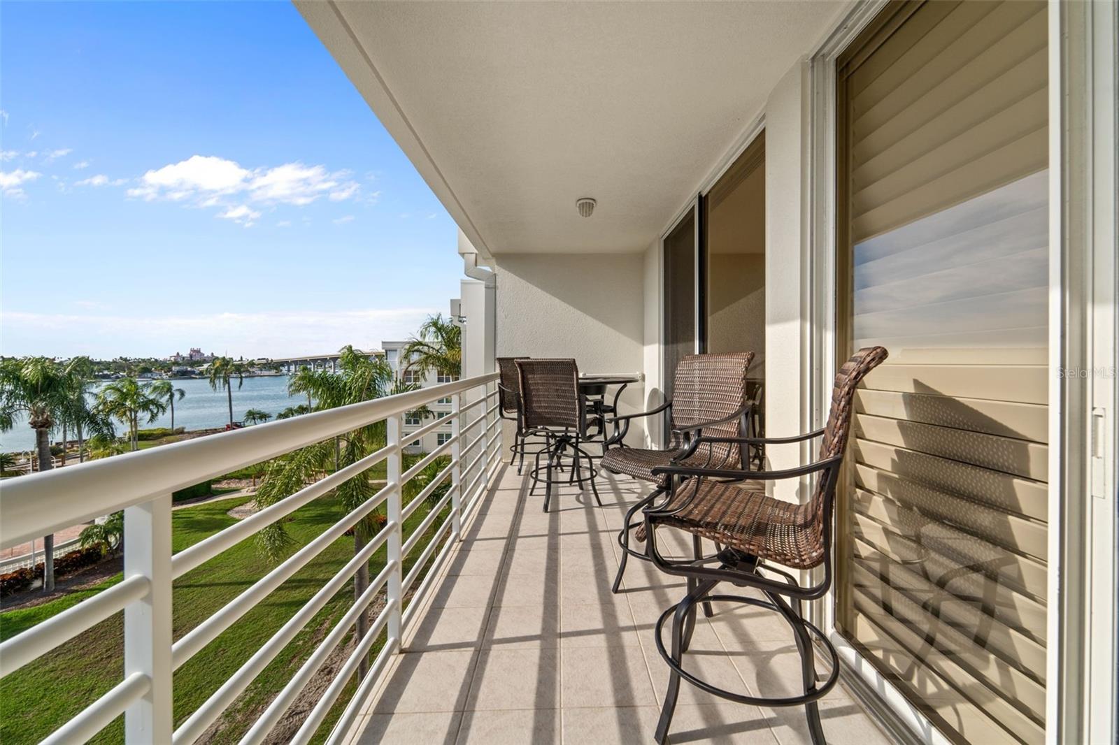 Large Balcony extending entire length of the condo