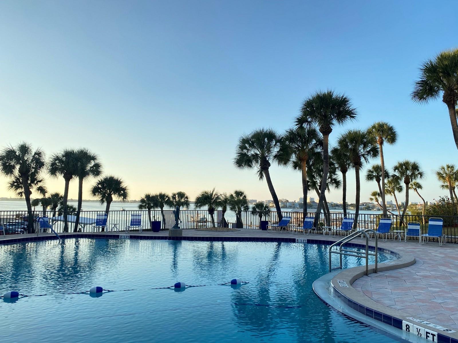 Heated Pool with Sunset