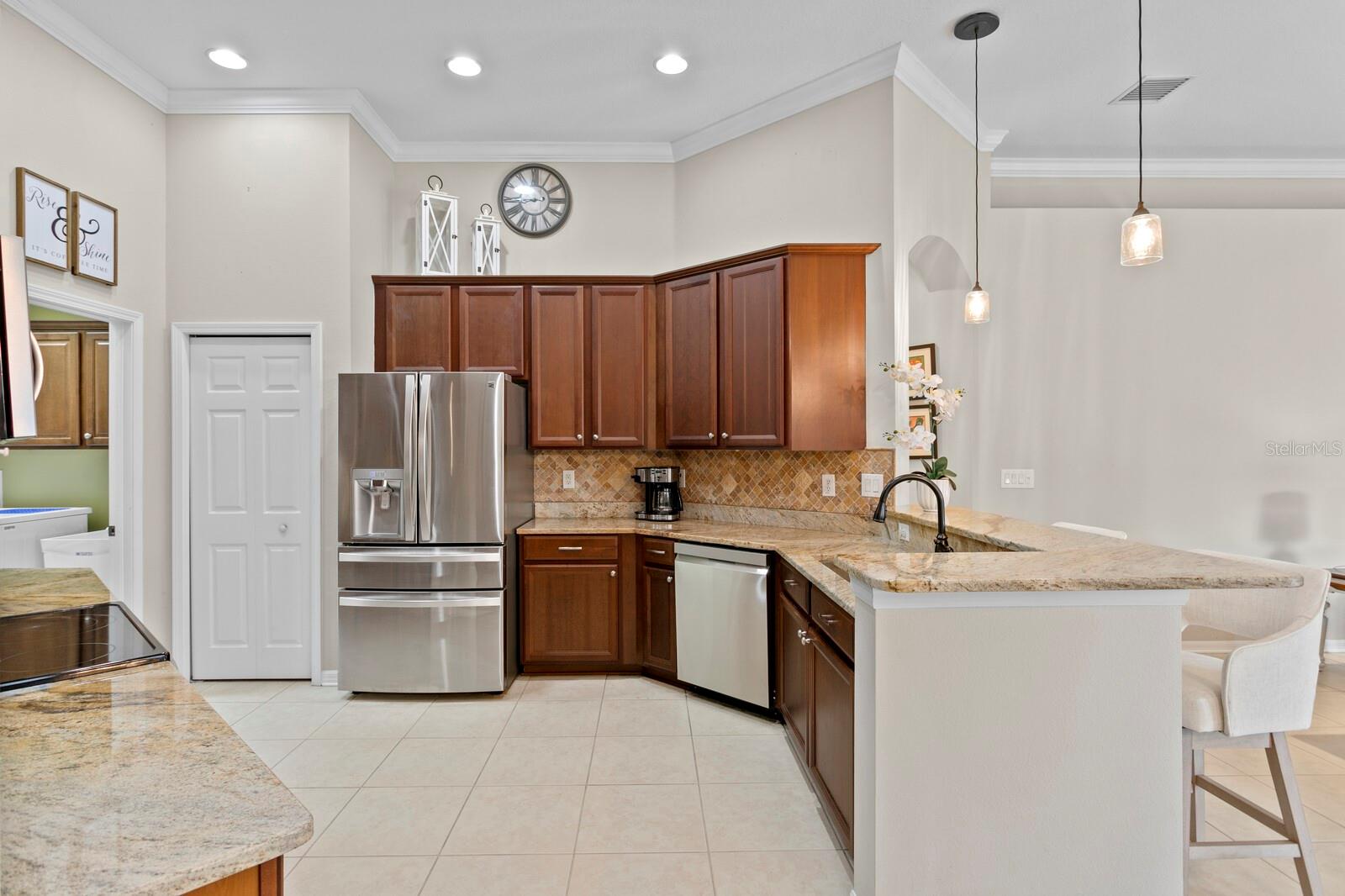 Upgraded granite counters in the kitchen