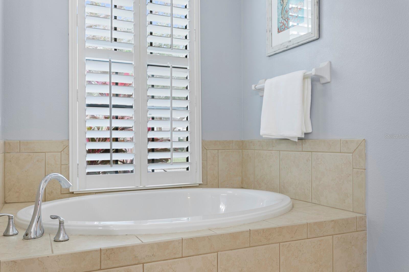 Garden tub in the primary bath