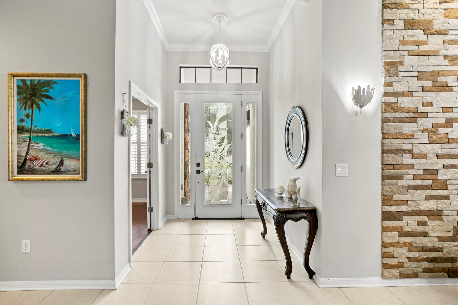 Beautiful glass entry door into the foyer