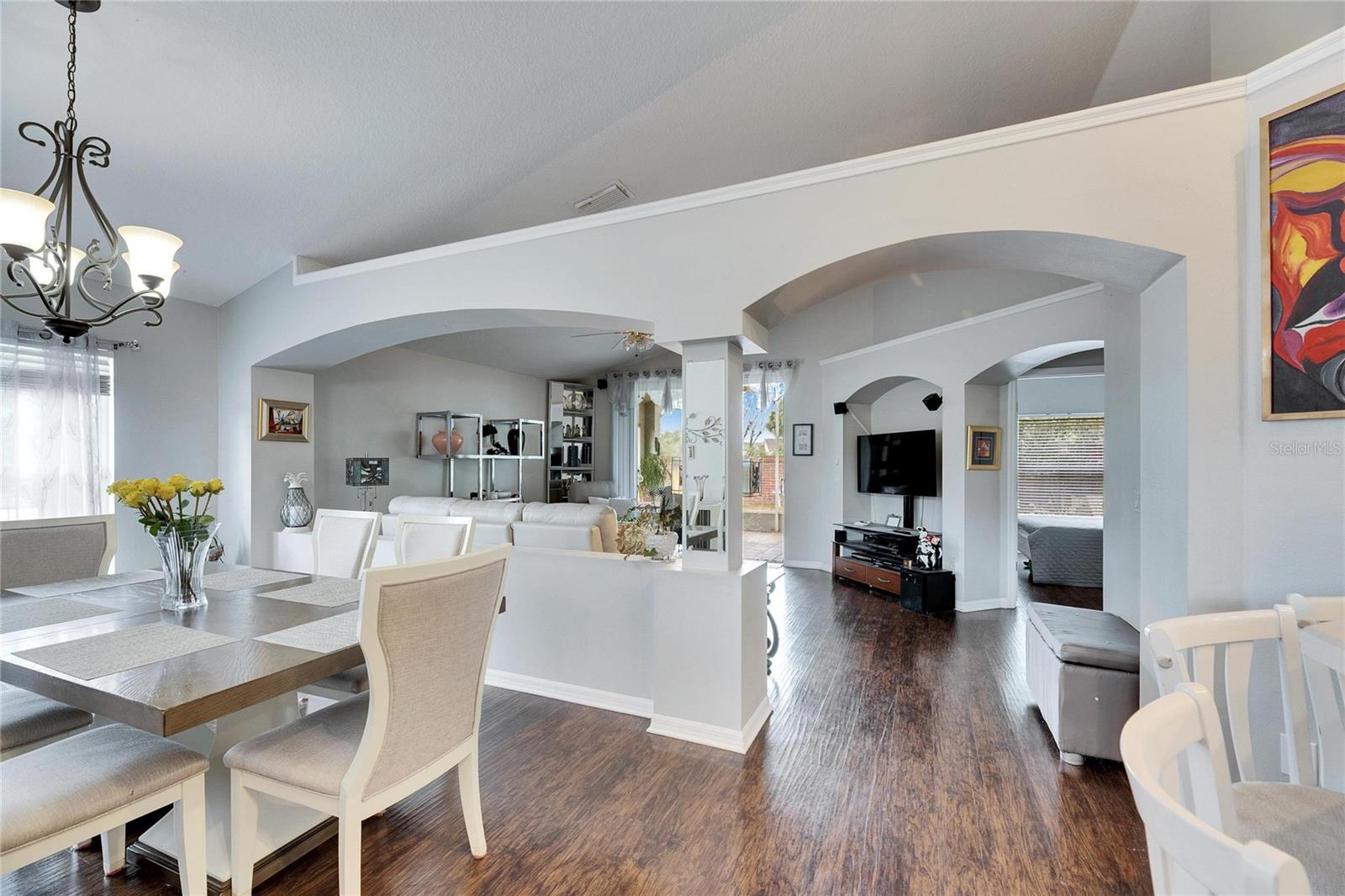 dining room open to the family room