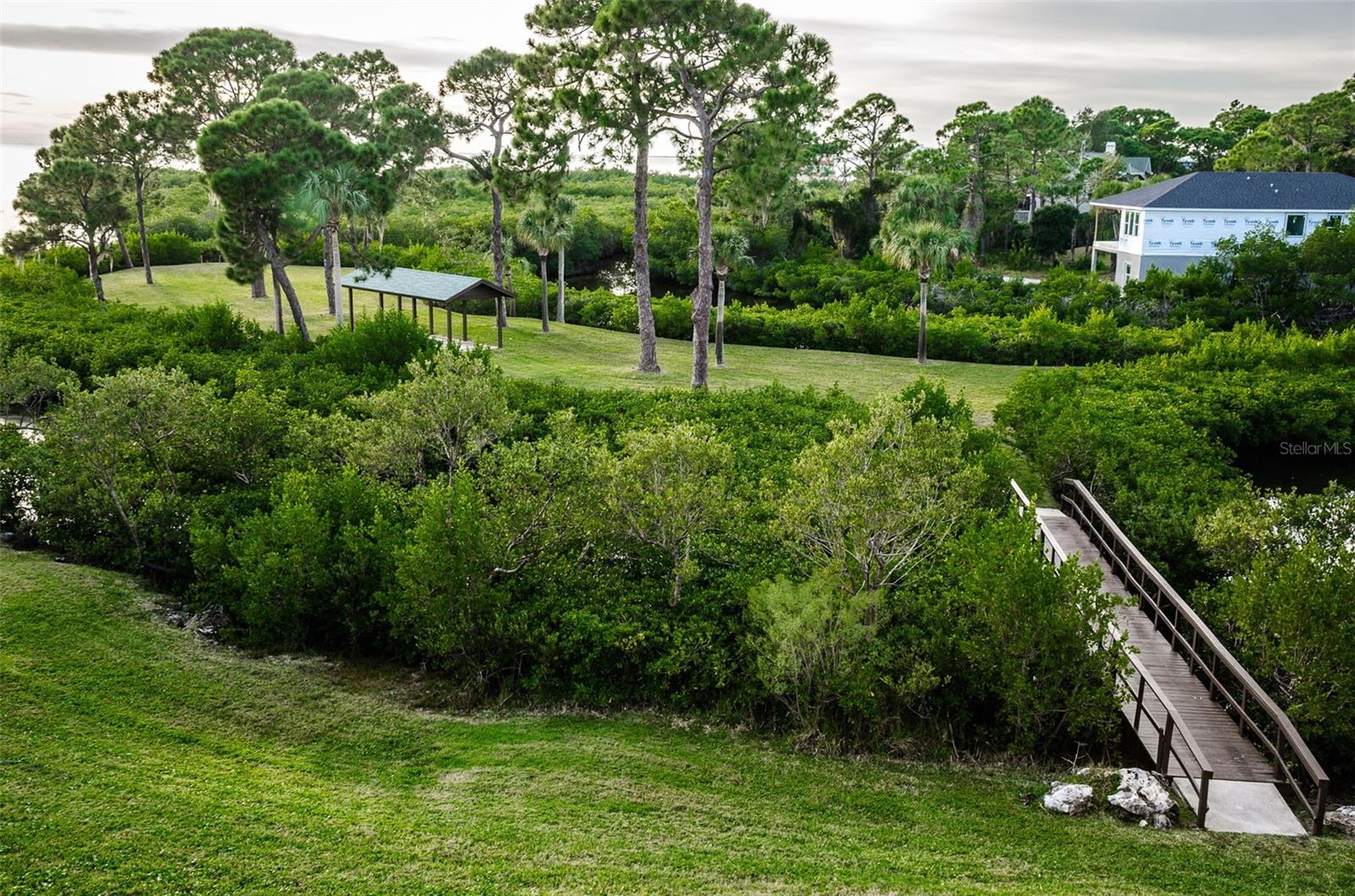 Boardwalk to park in Sunset Bay