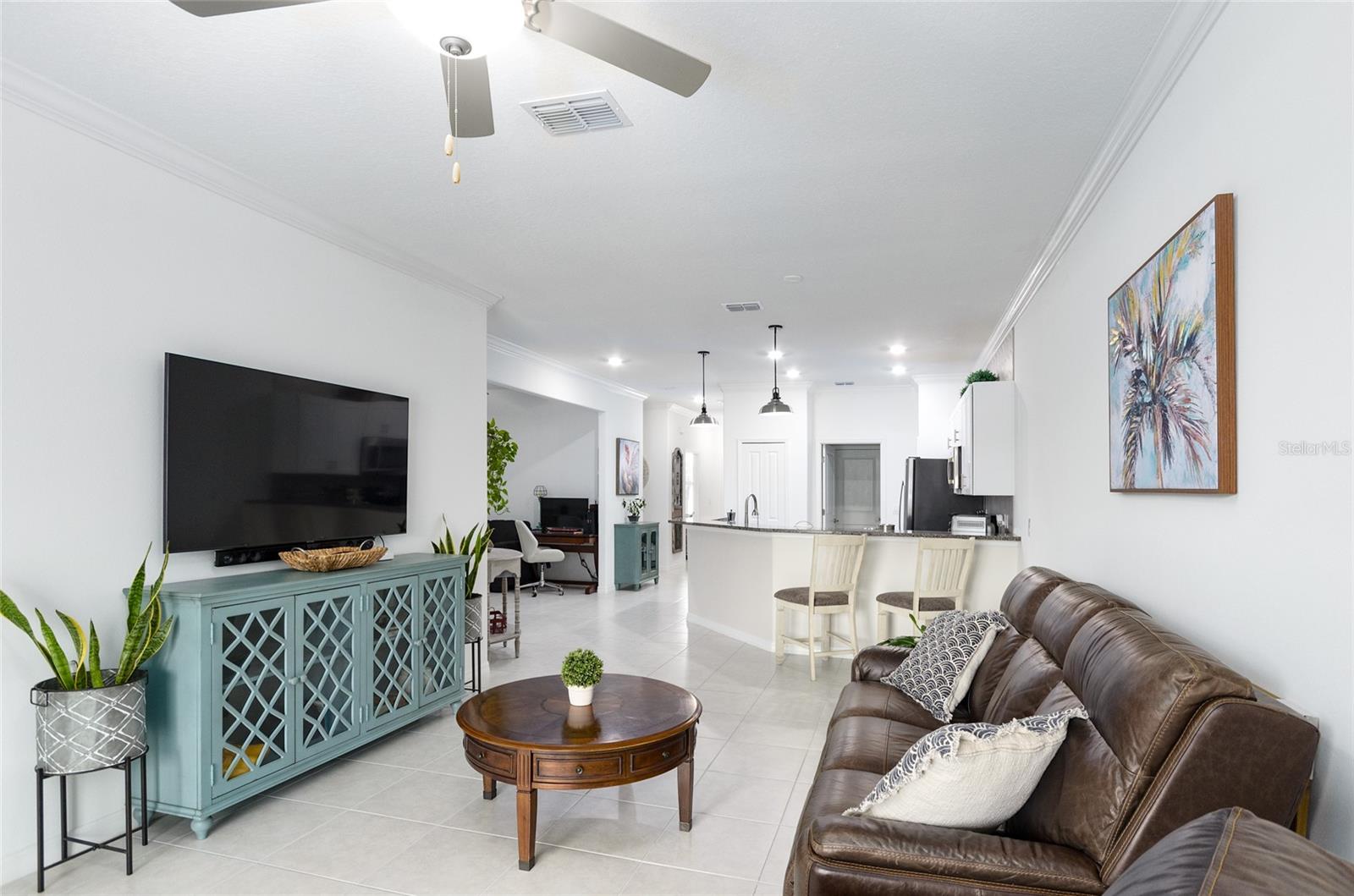 Living Room and Crown Moldings