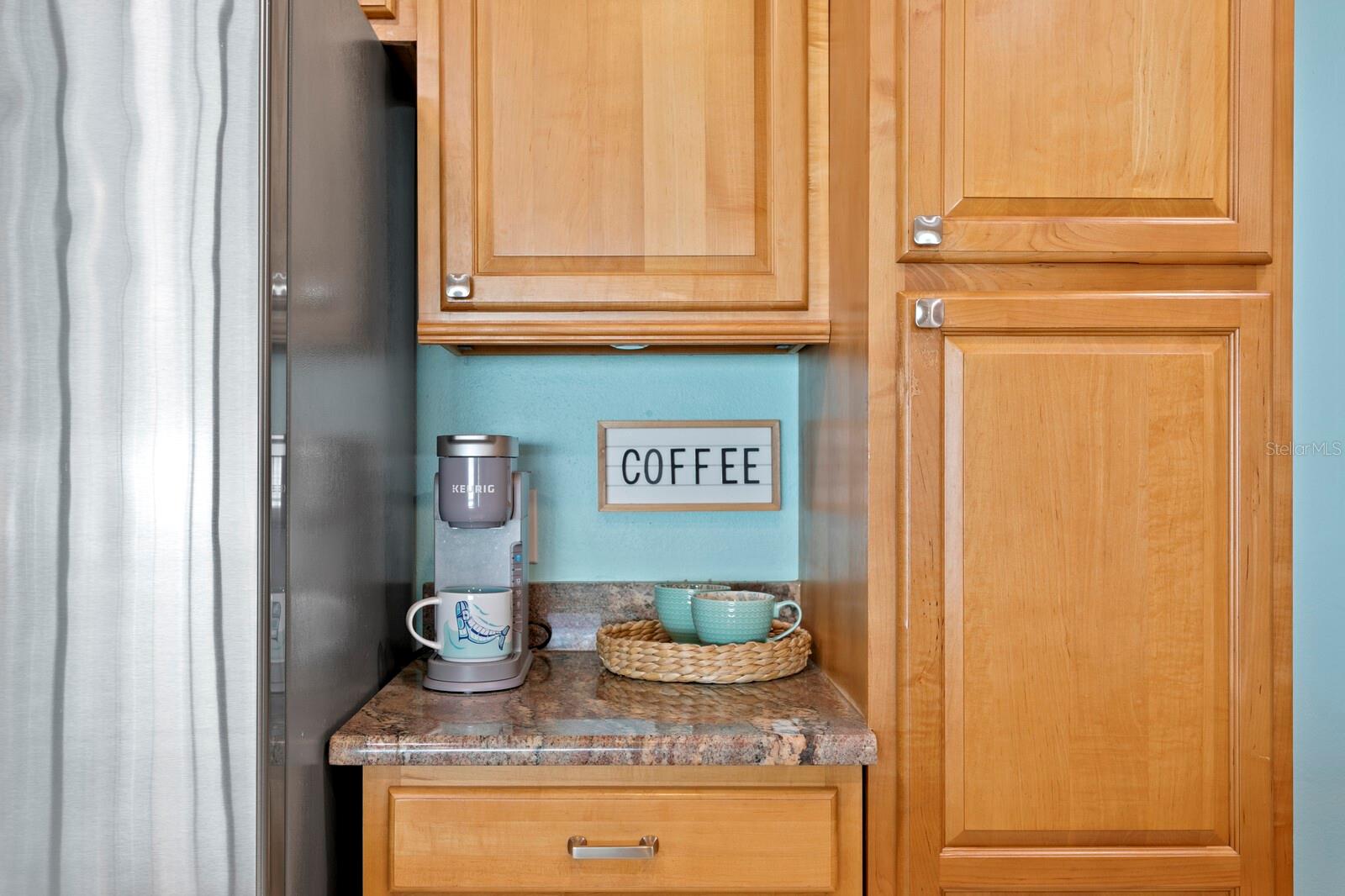 Solid wood cabinets in the kitchen