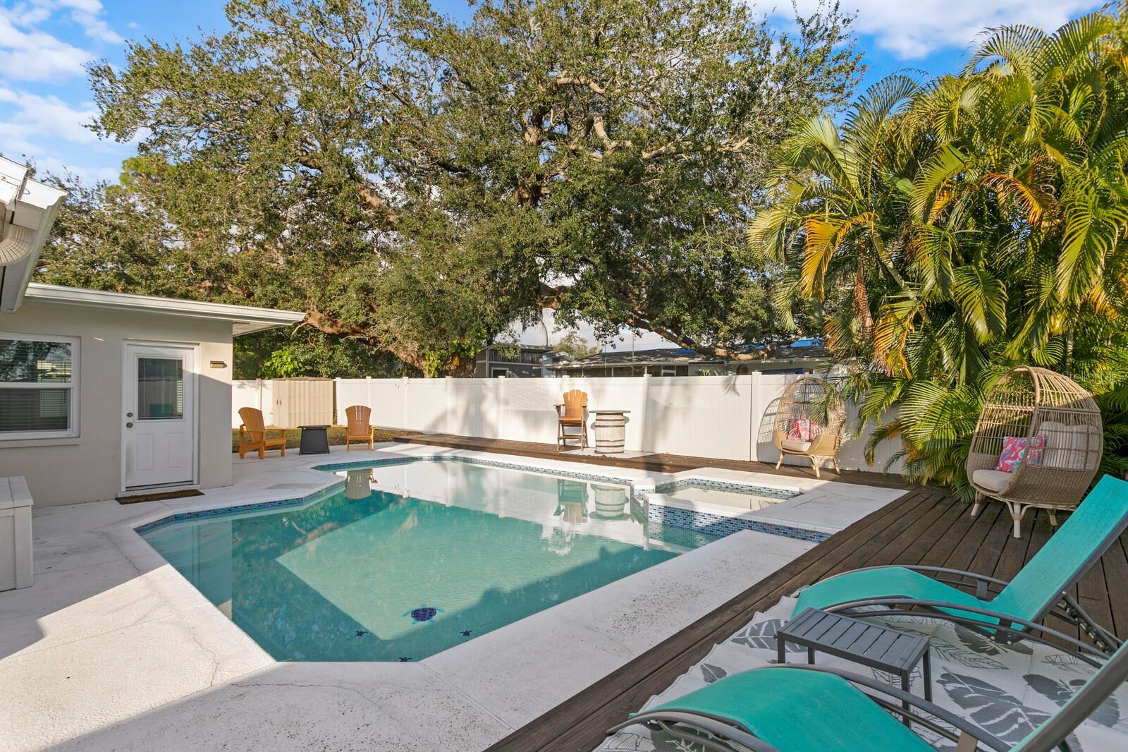 Large pool deck & updated wood deck