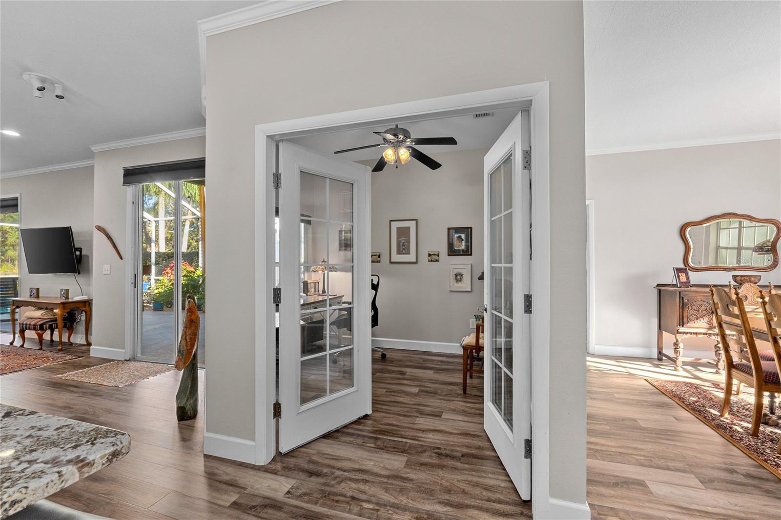 Office with French doors perfect for working from Home.