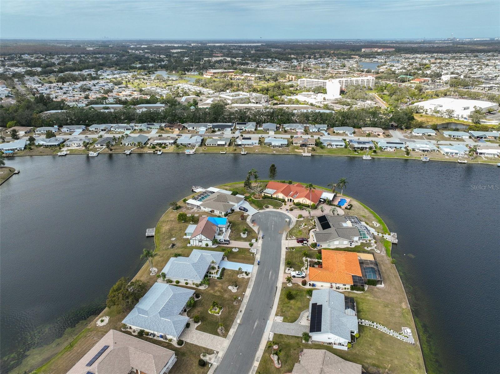 Aerial  View of Dockable/Boatable Lake Simmons Lake