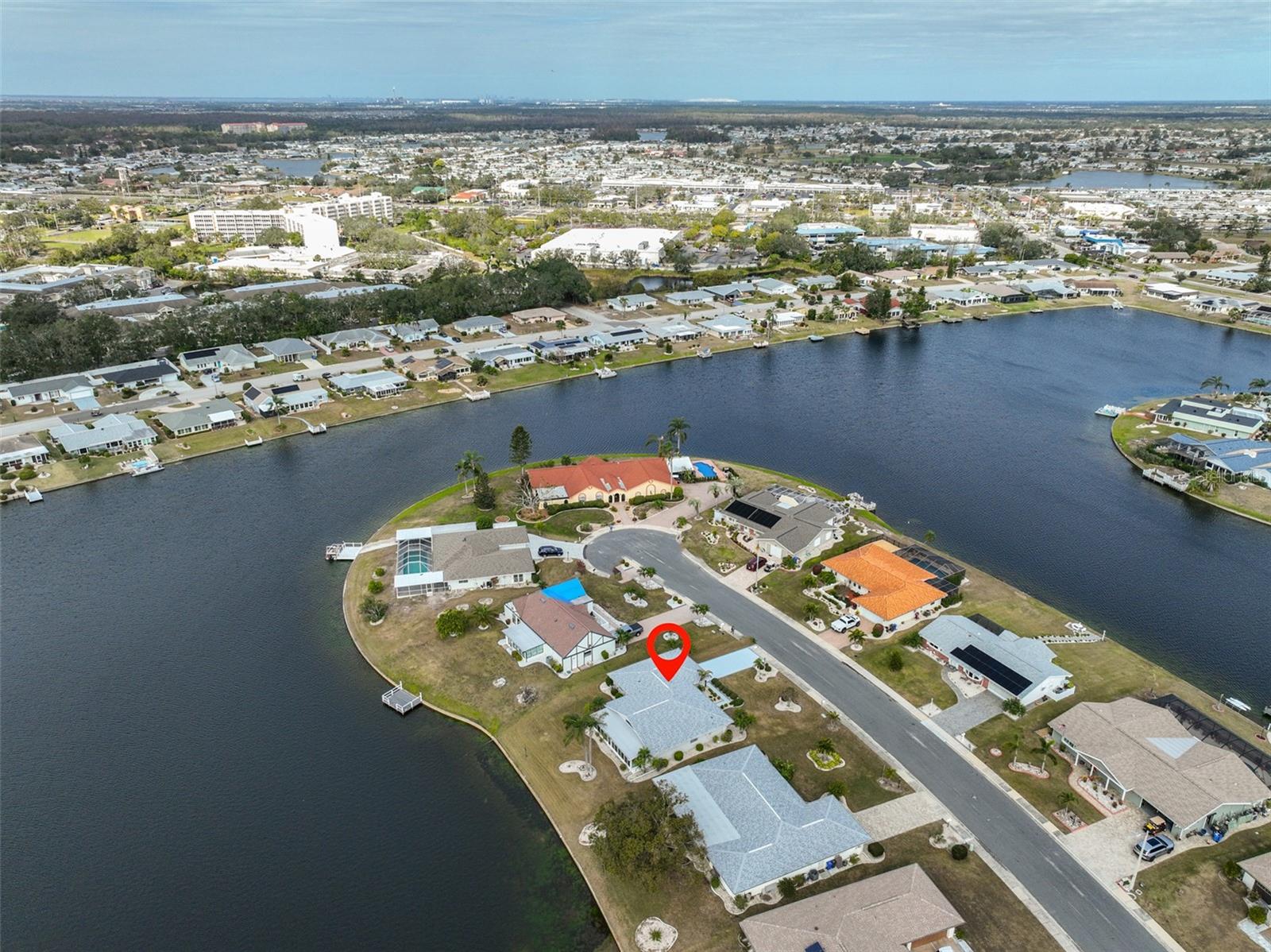 Aerial  View of Dockable/Boatable Lake Simmons Lake