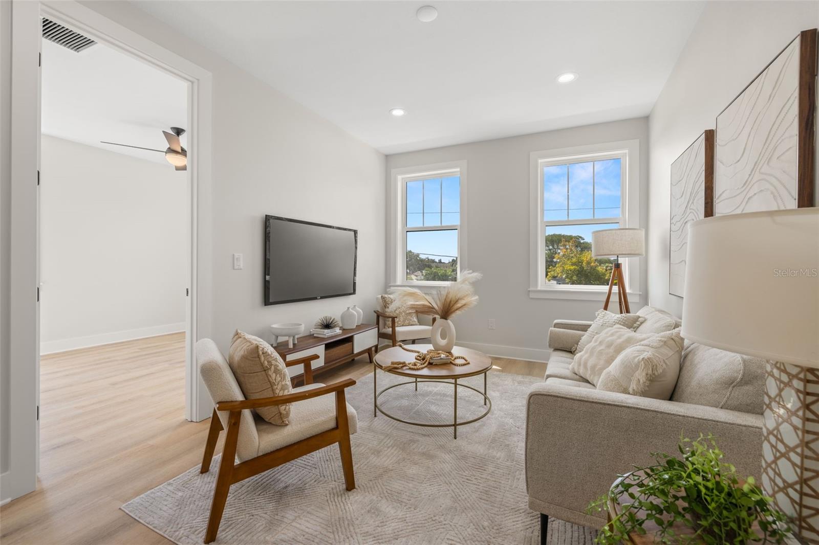 upstairs living/ flex space staged