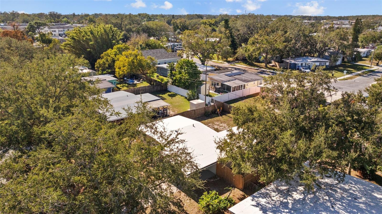 Aerial view of neighborhood