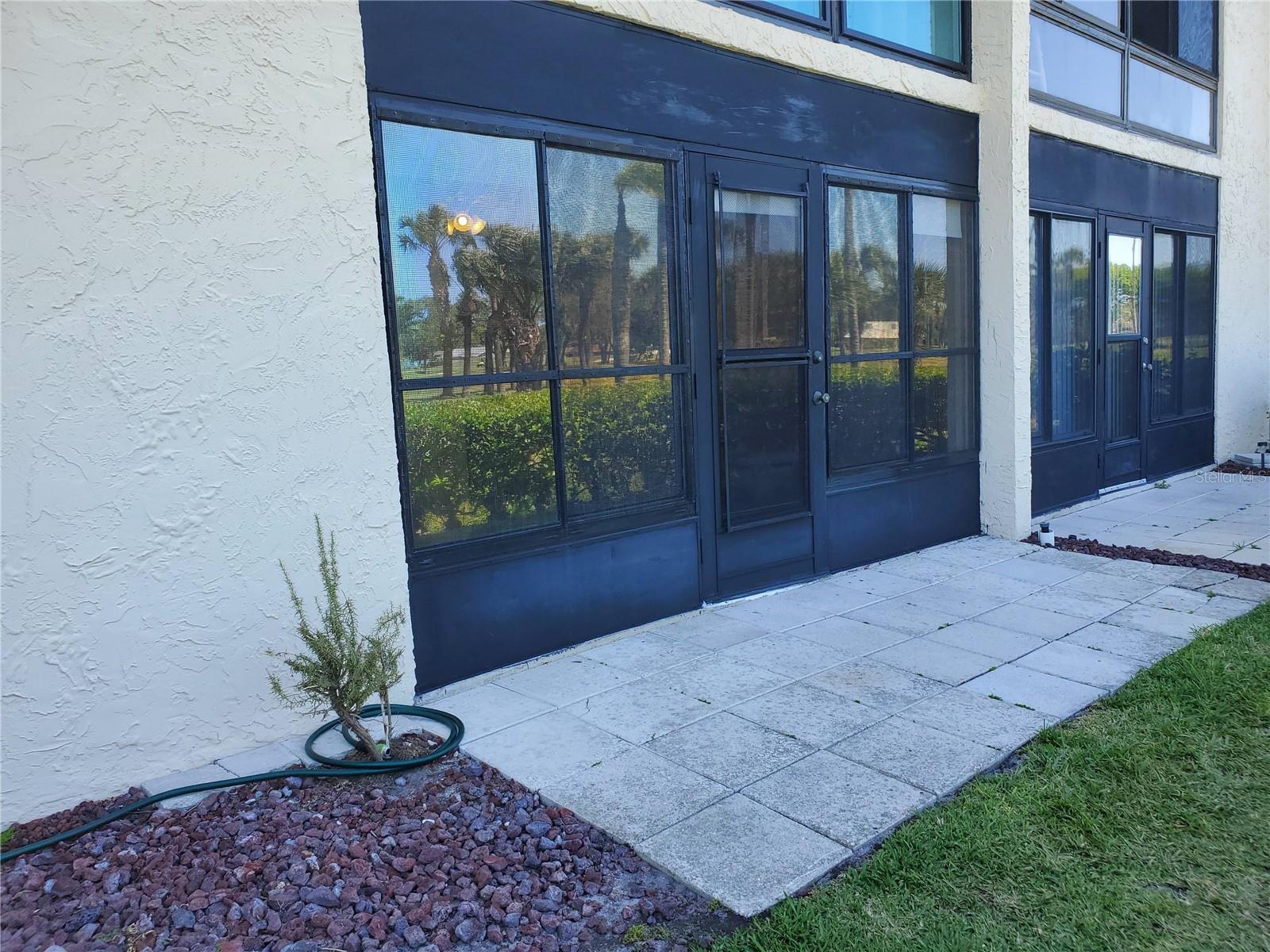 Patio facing golf course