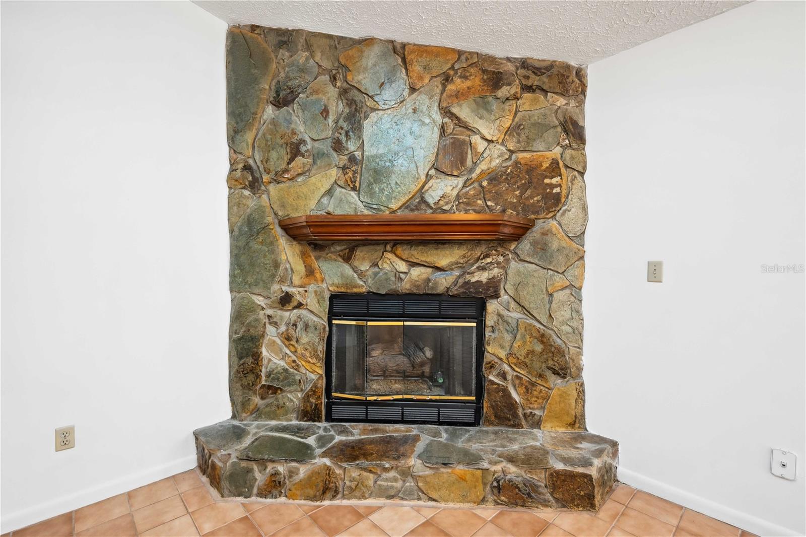 Fireplace in the family room