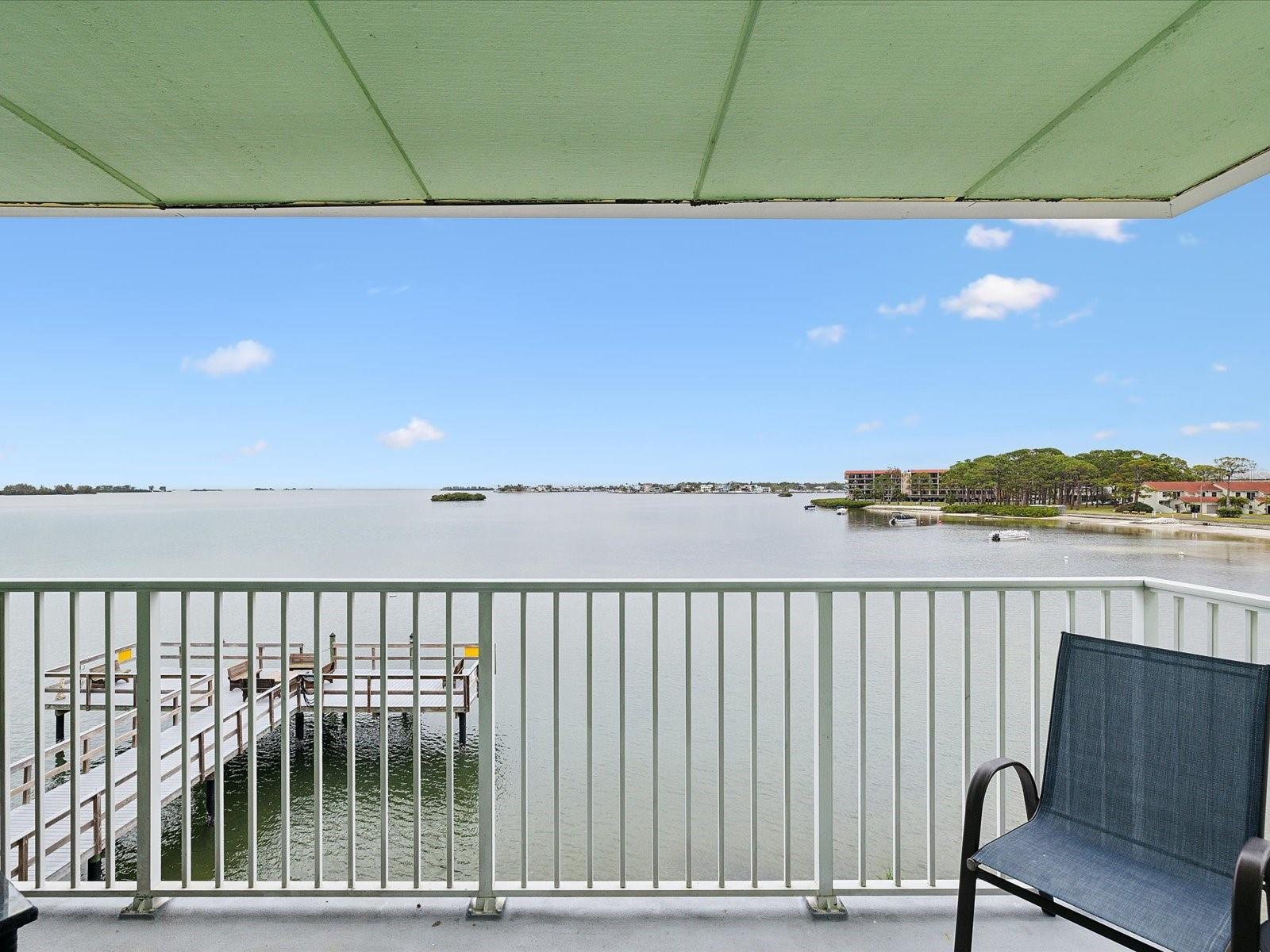 Large Balcony overlooking St Joseph Sound & Gulf of Mexico