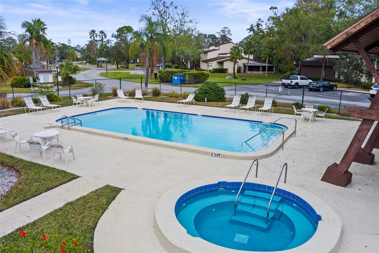 Aerial view of community pool