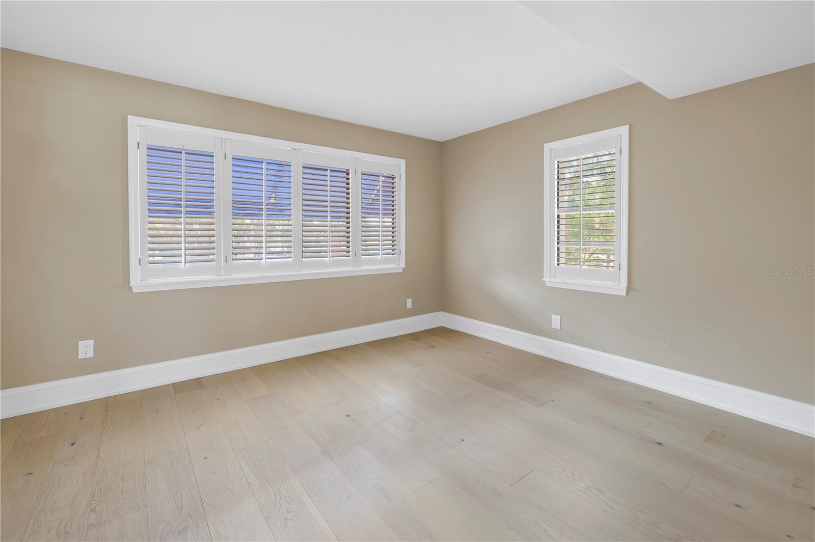 Second bedroom with engineered white oak flooring