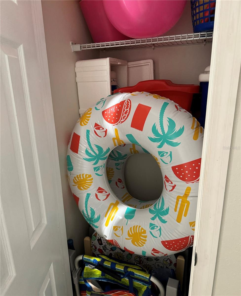 Closet for beach supplies