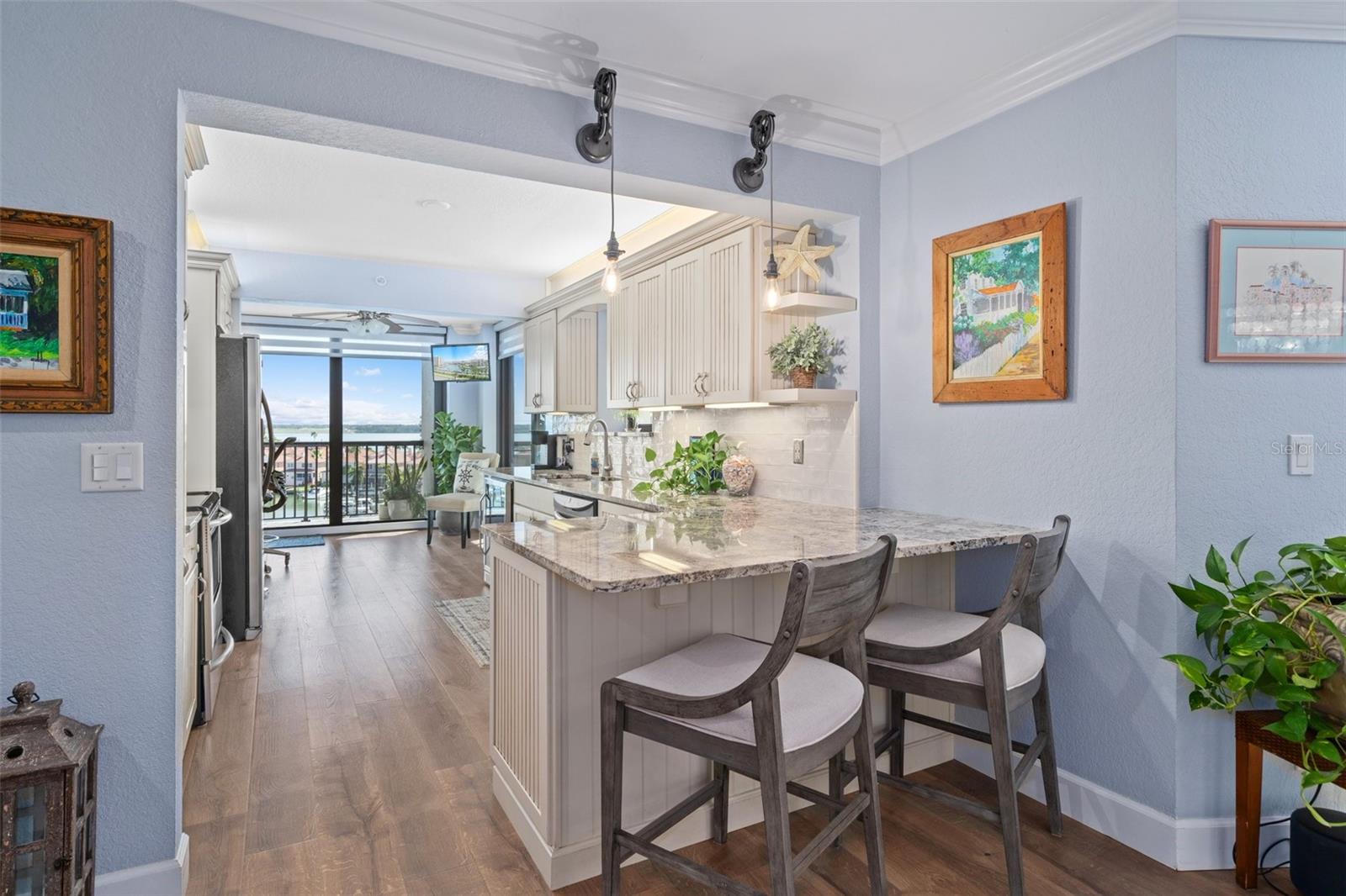 Open Kitchen with breakfast bar.