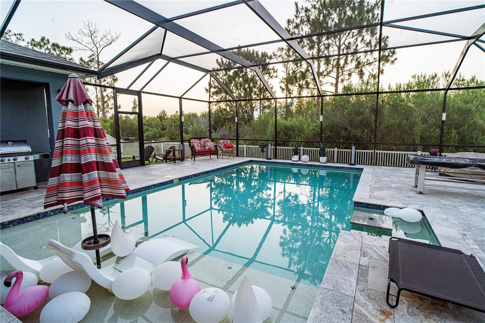 Enclosed lanai and pool