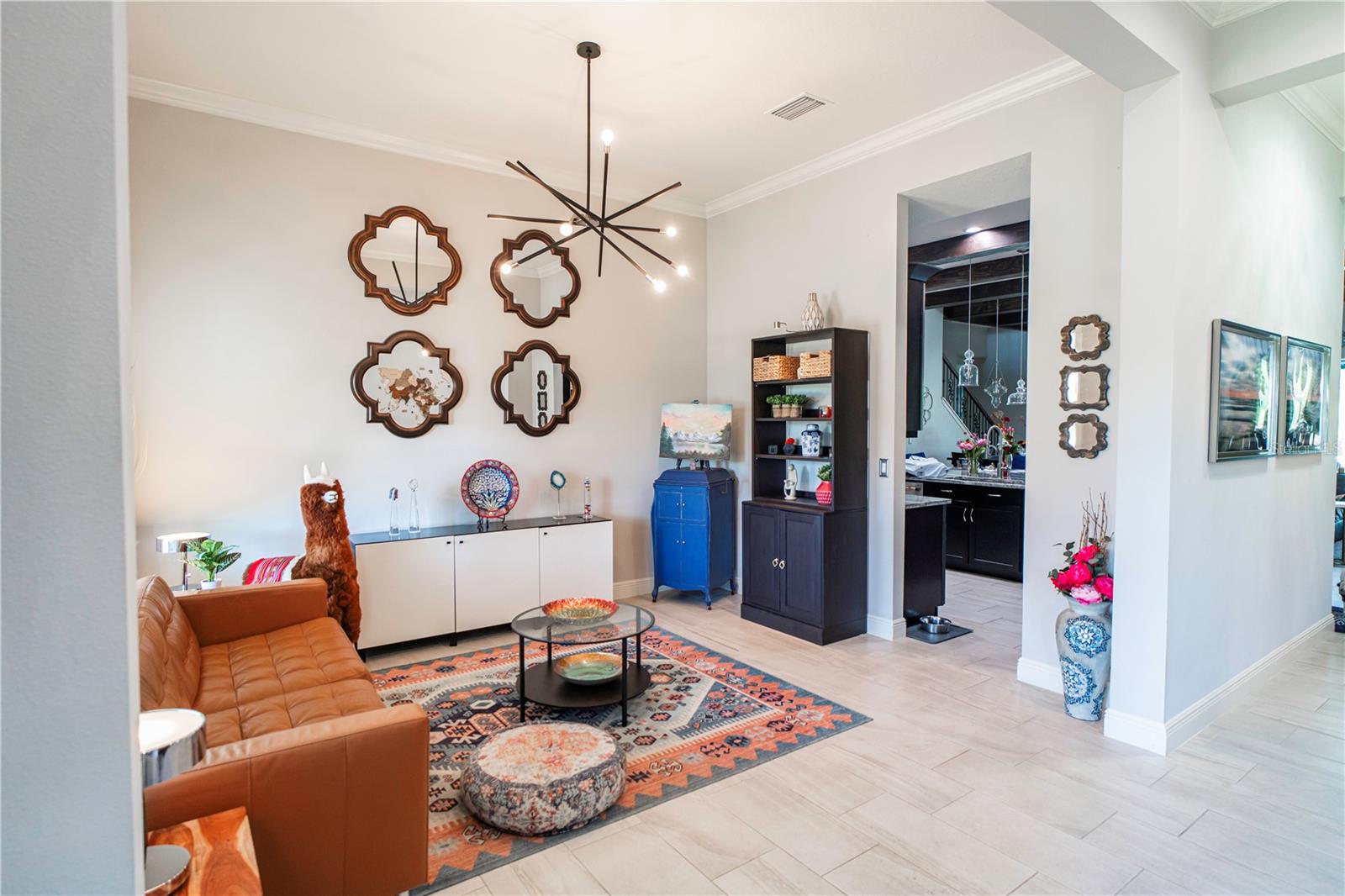 Formal dining room turned reading room vacant