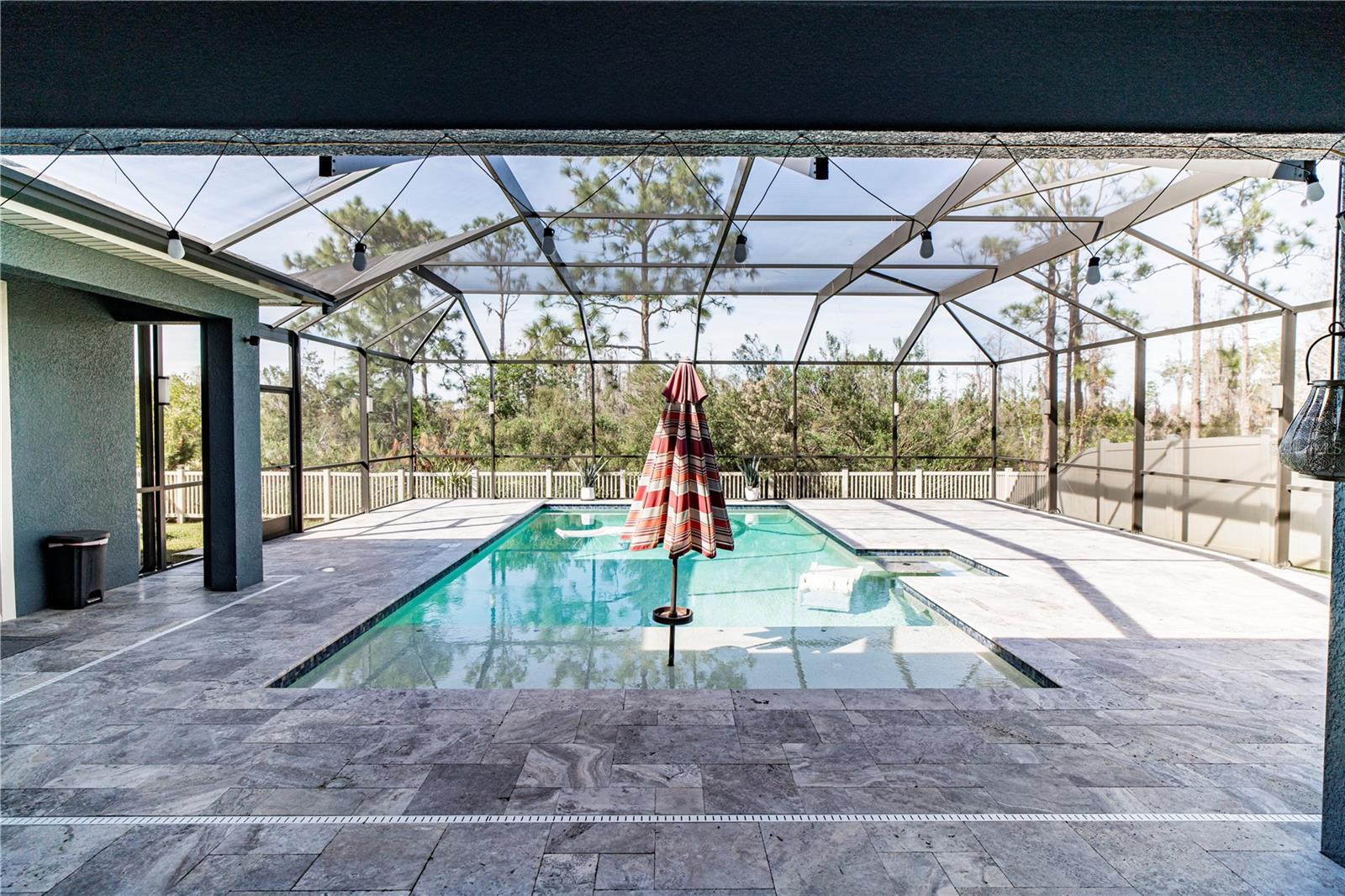 Enclosed lanai and pool