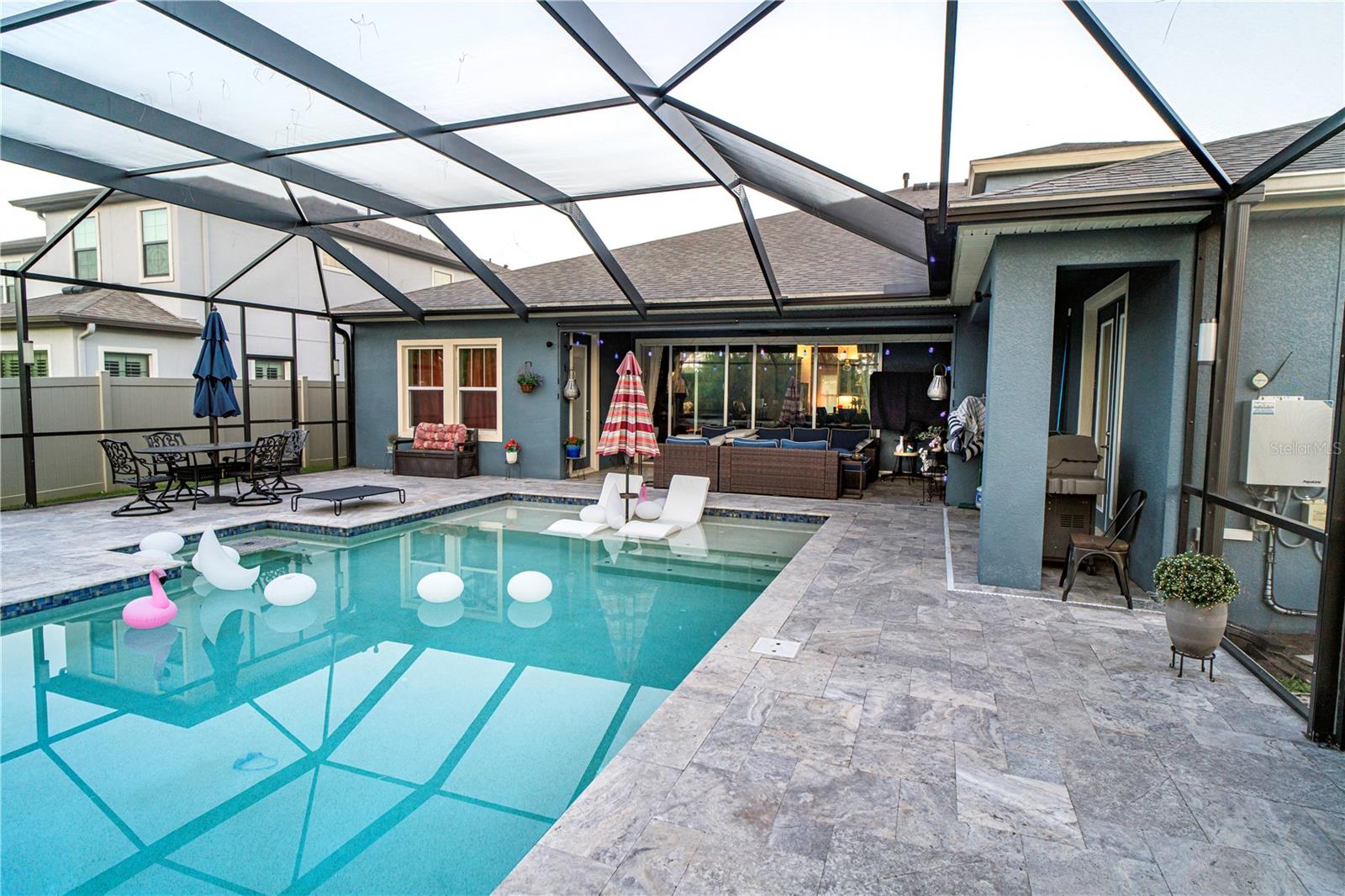 Enclosed lanai and pool