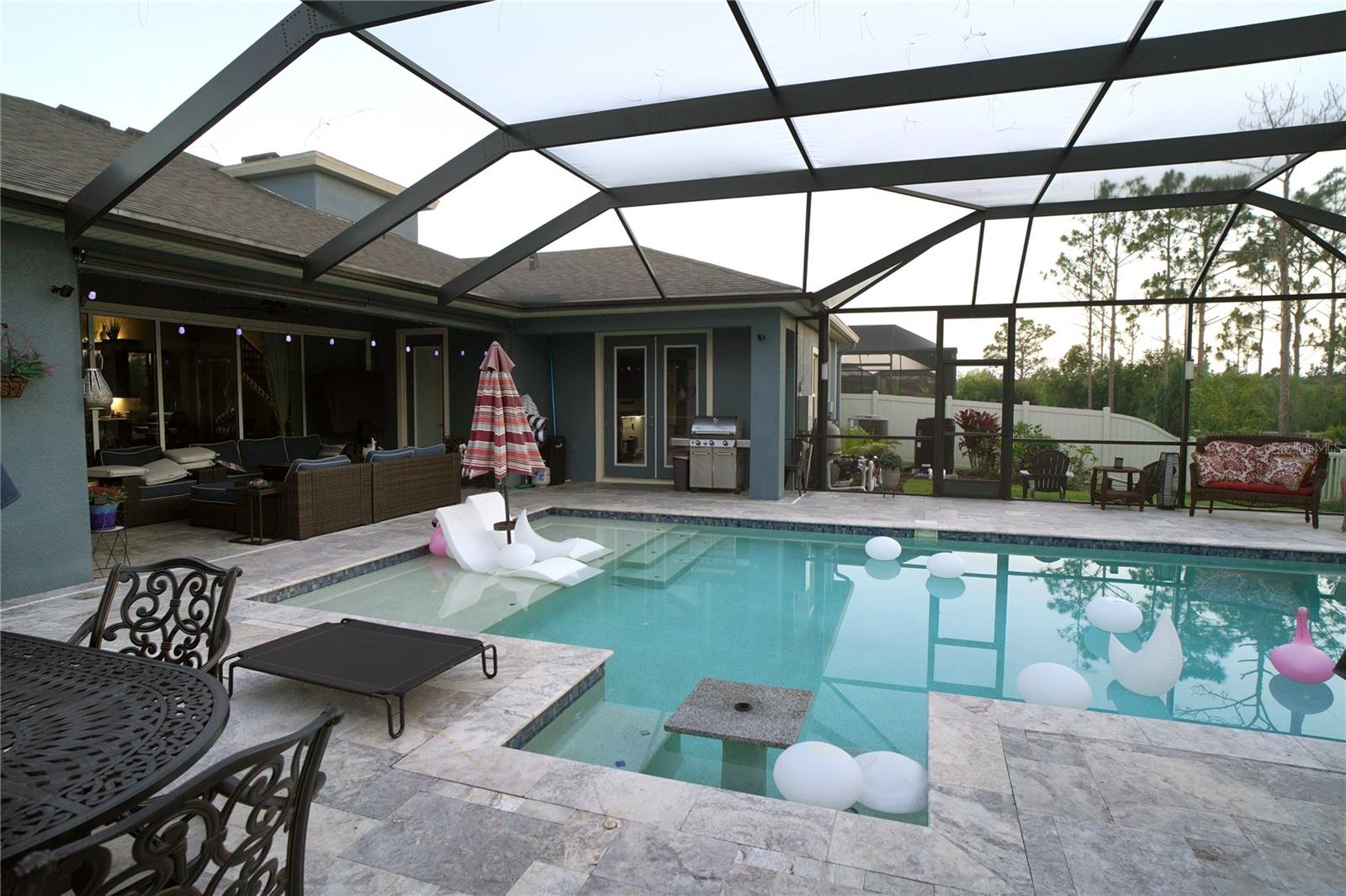 Enclosed lanai and pool