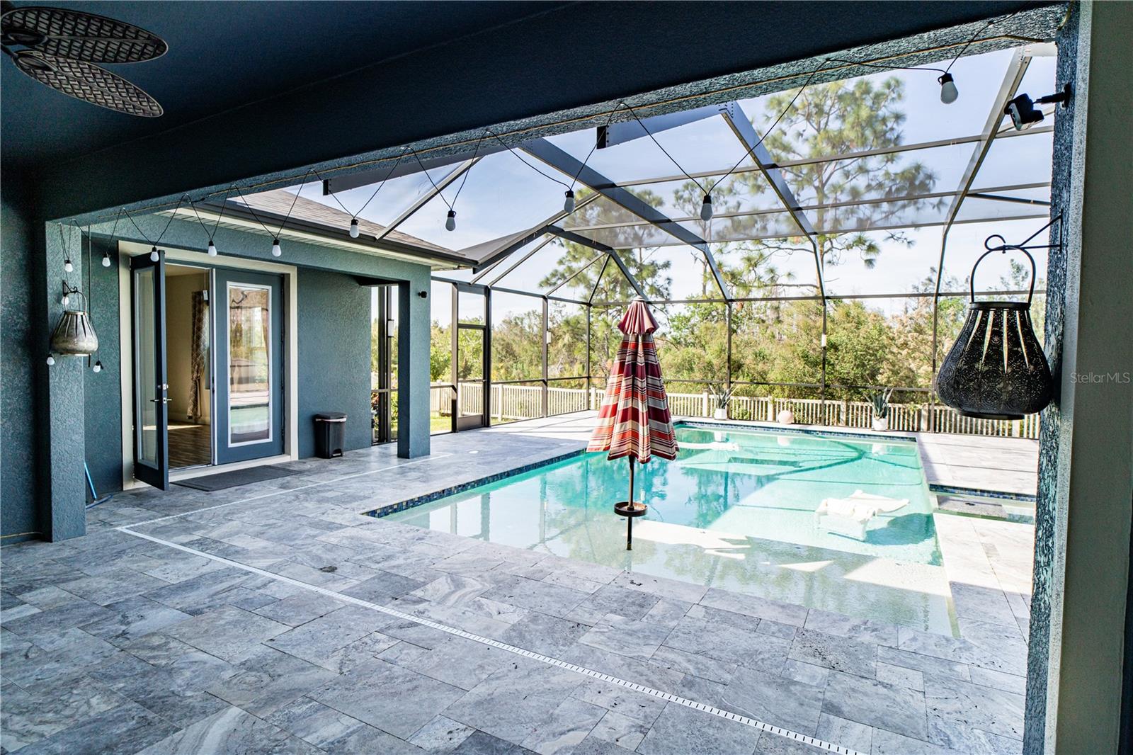 Enclosed lanai and pool