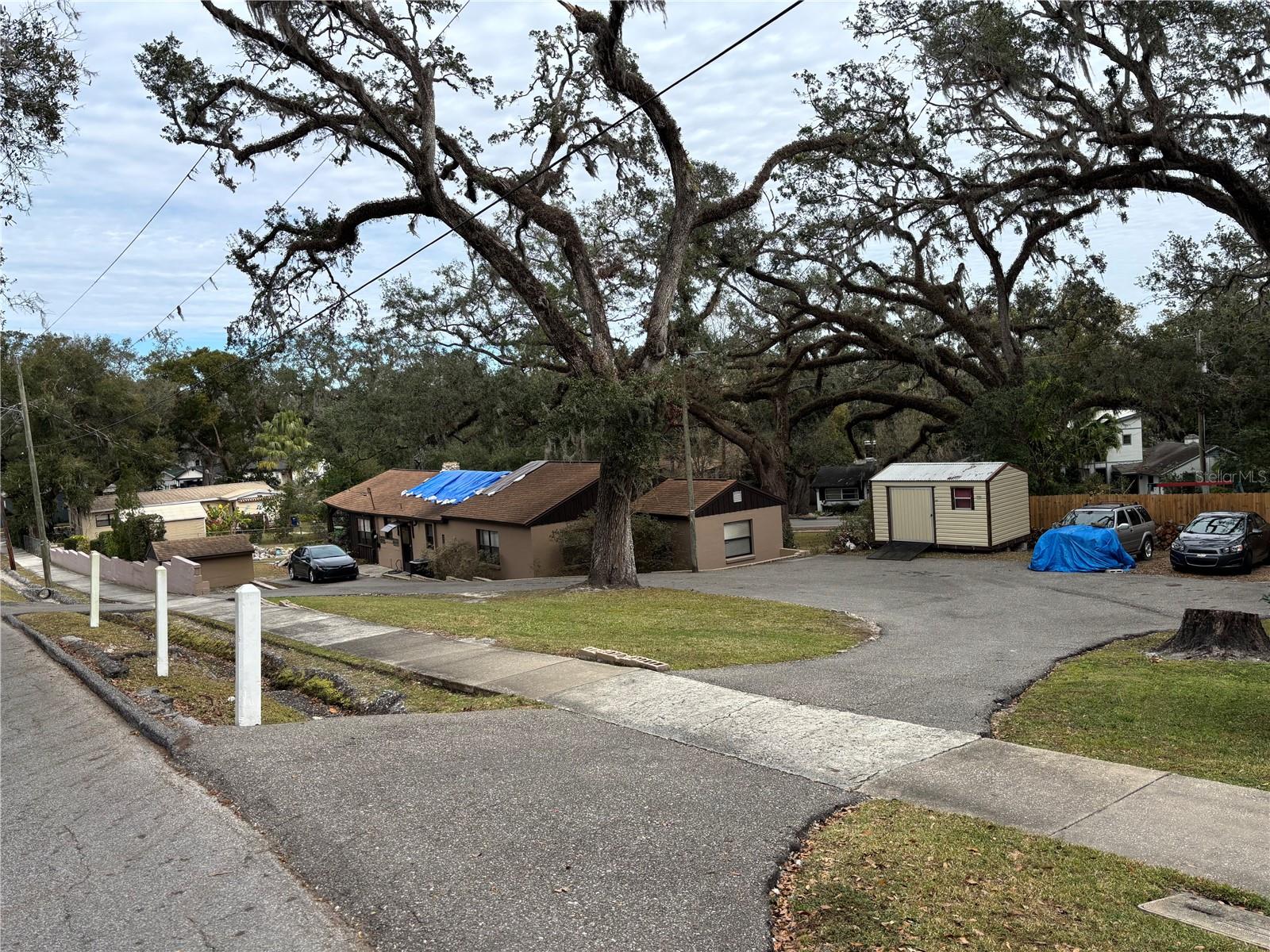 Southwest corner of property