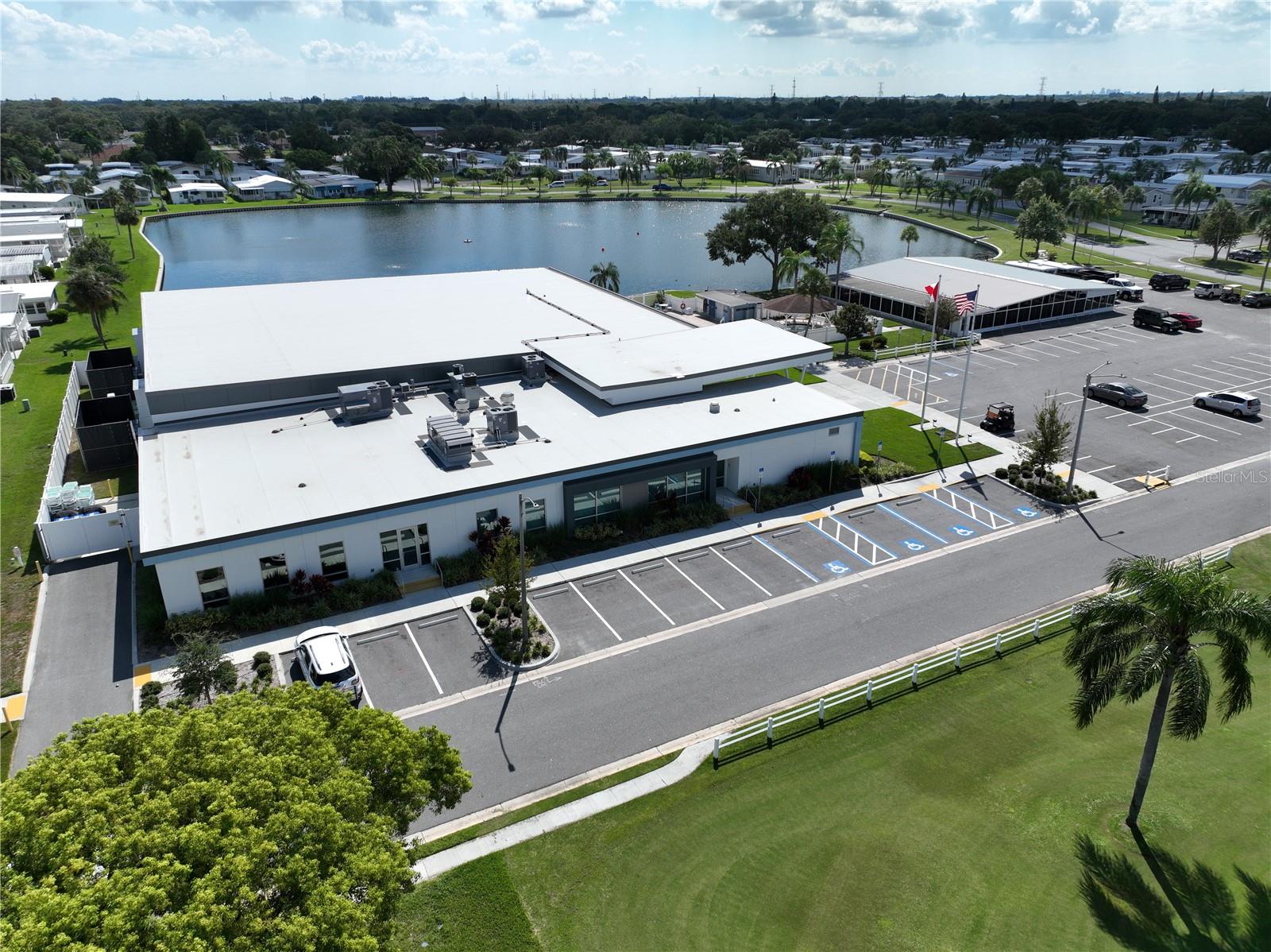 Arial view of community clubhouse