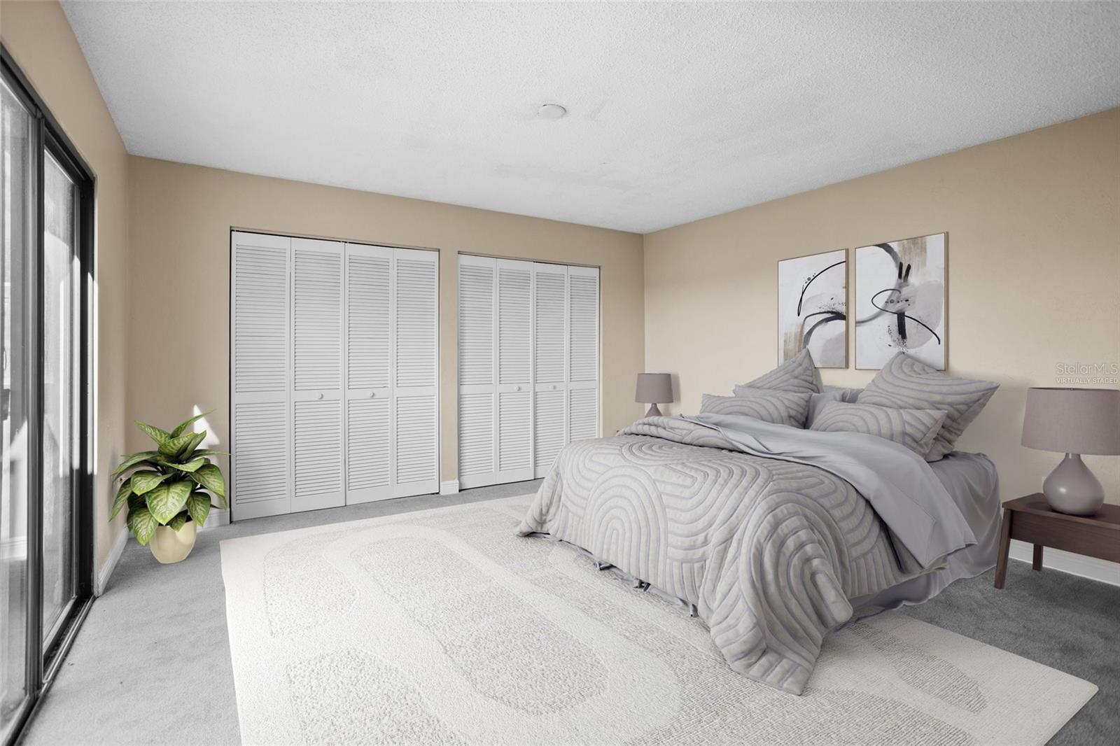 Virtually staged bedroom