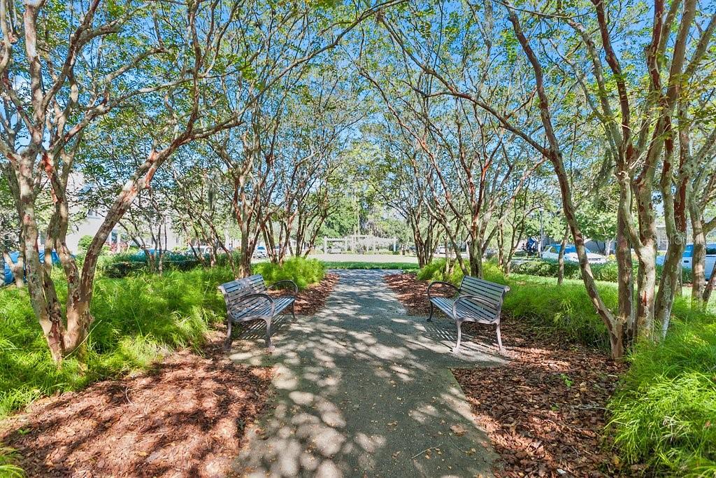 One of many Walkways and Sitting Areas throughout the Community