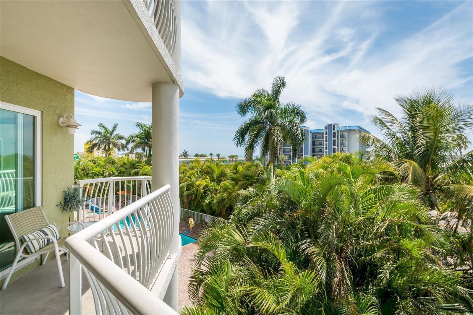 Balcony view of pool