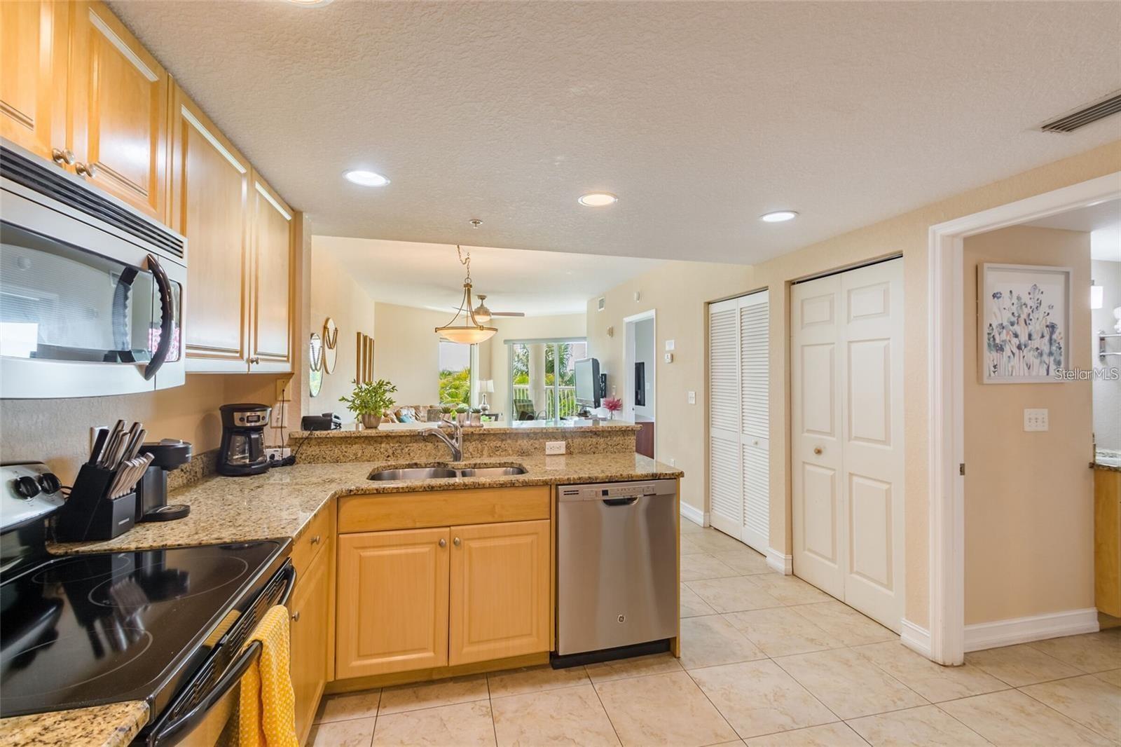 Kitchen looking towards balcony