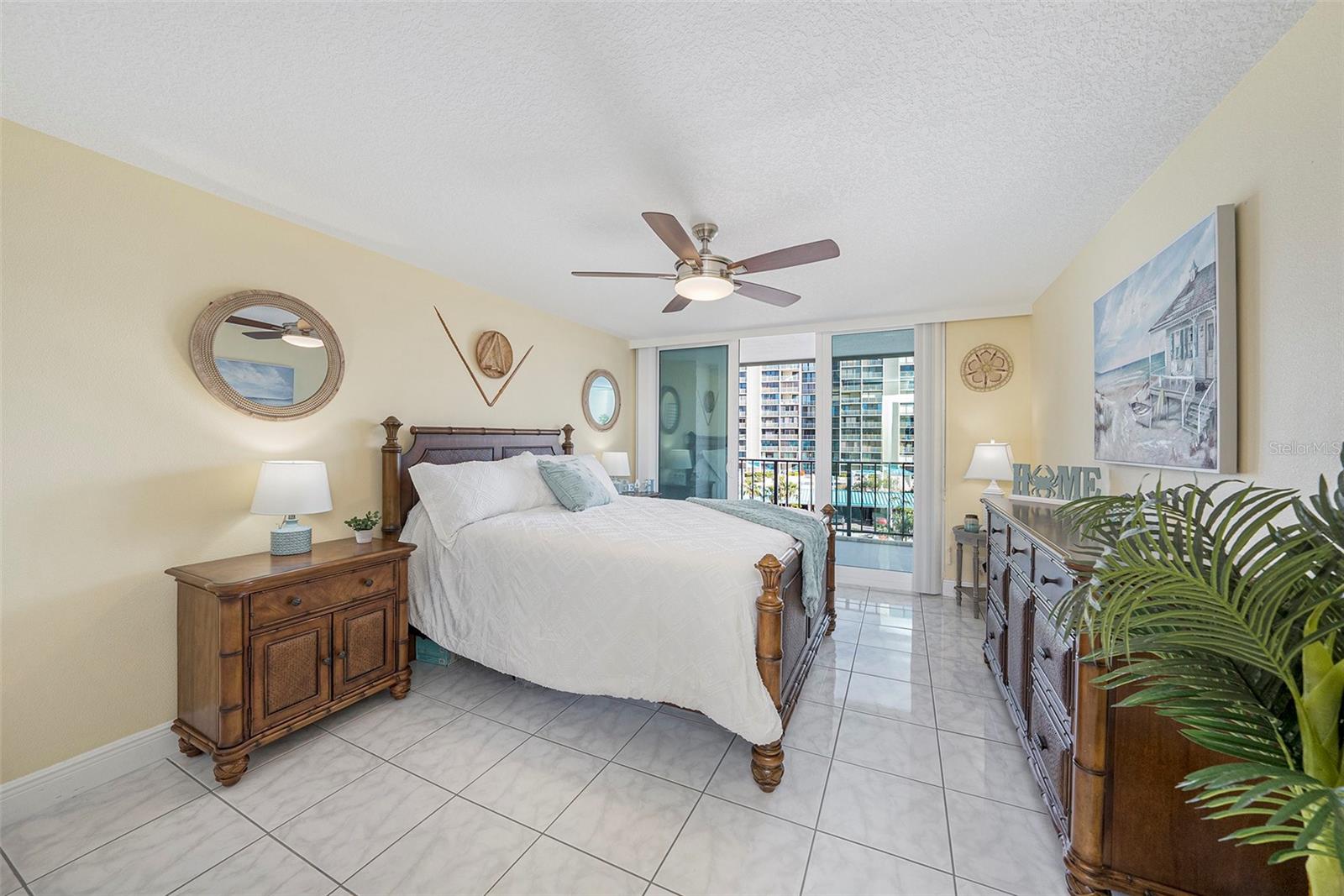 bed 2 - balcony access and views.  MASTER and BED 2 have Gulf and Intercoastal views.