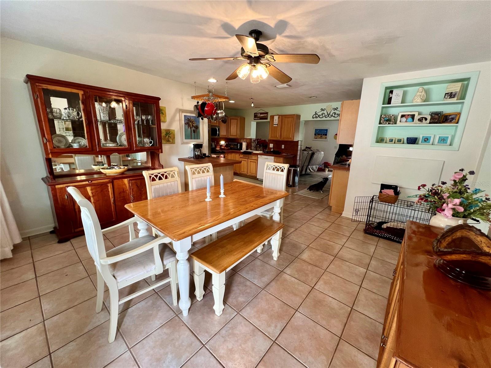 Front entry into dining area and kitchen