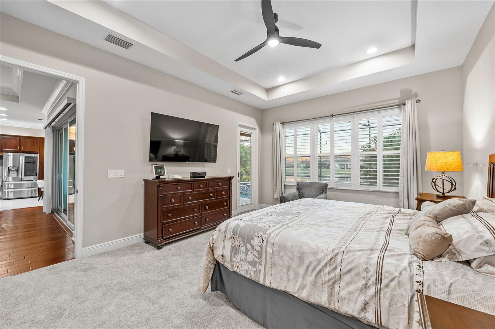 Master bedroom with door out to lanai