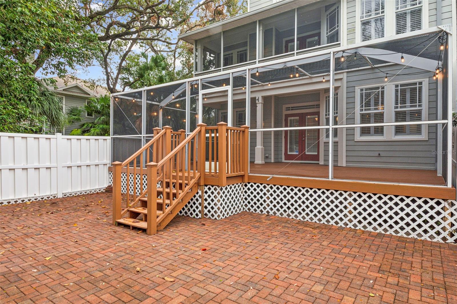 pavers on rear of property