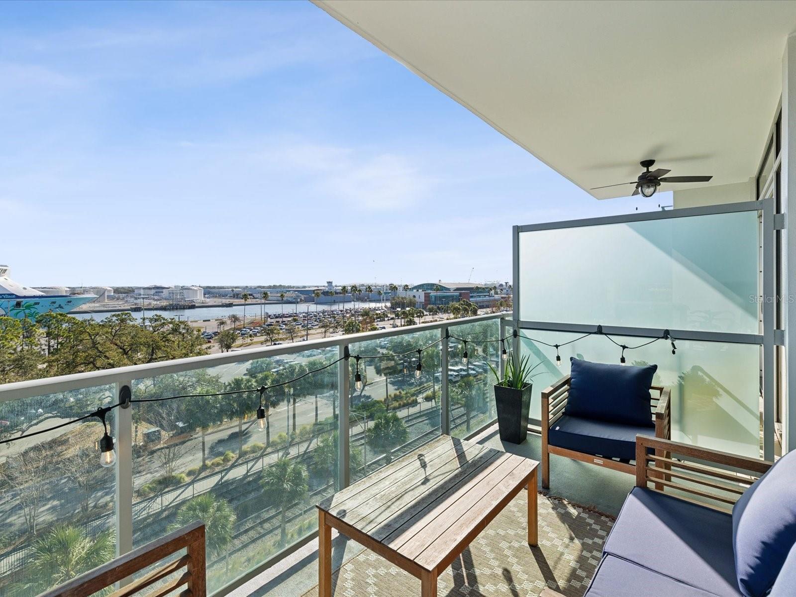 Waterfront Balcony overlooking the Port of Tampa