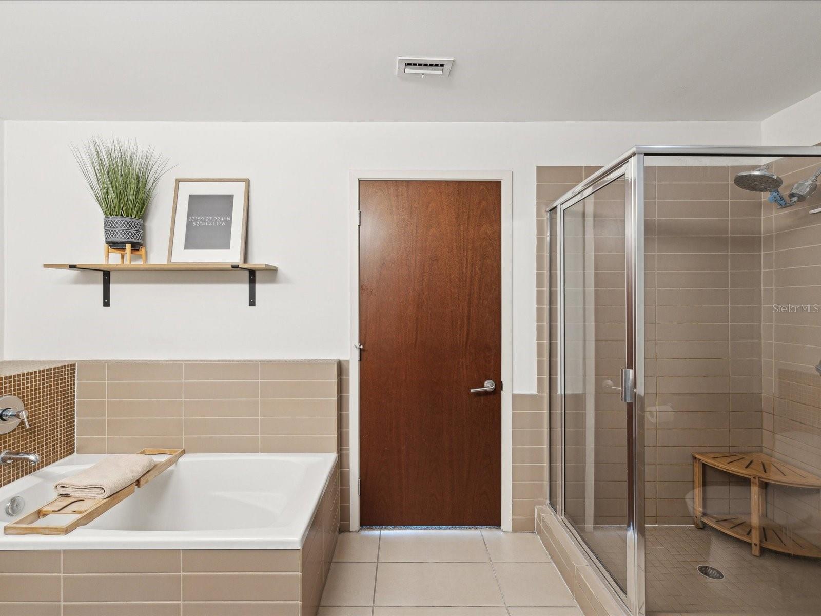 Soaking Tub w/ Separate Shower Stall