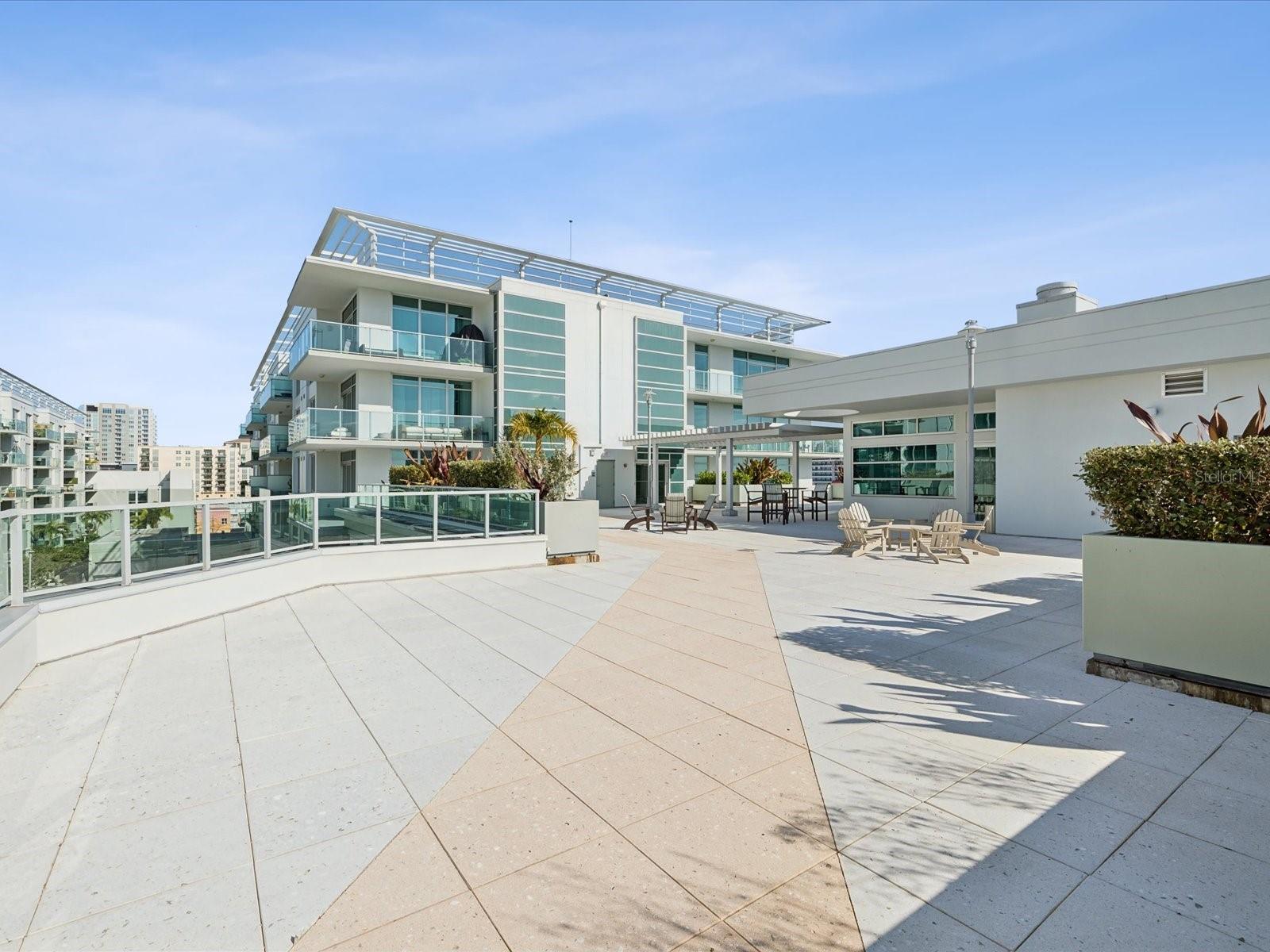 Looking back towards the Building & Clubhouse