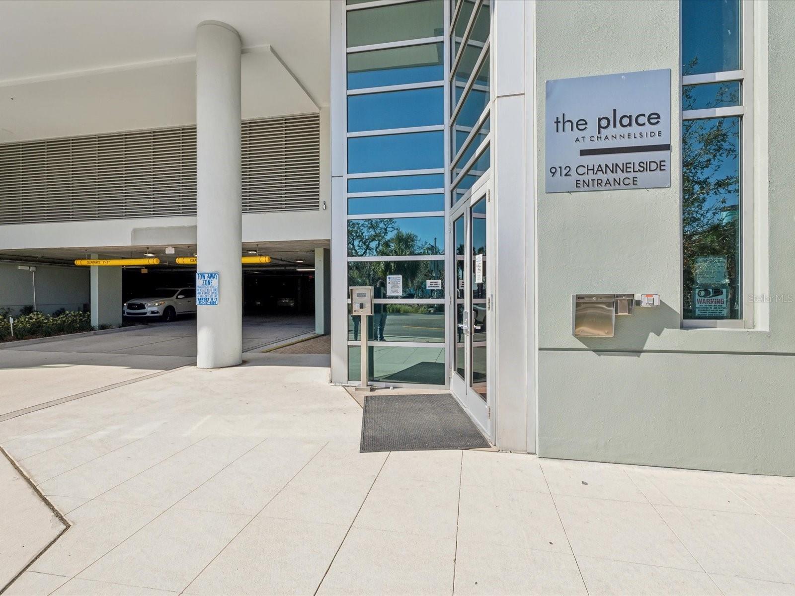 The Place at Channelside Lobby Entry & Garage Entrance