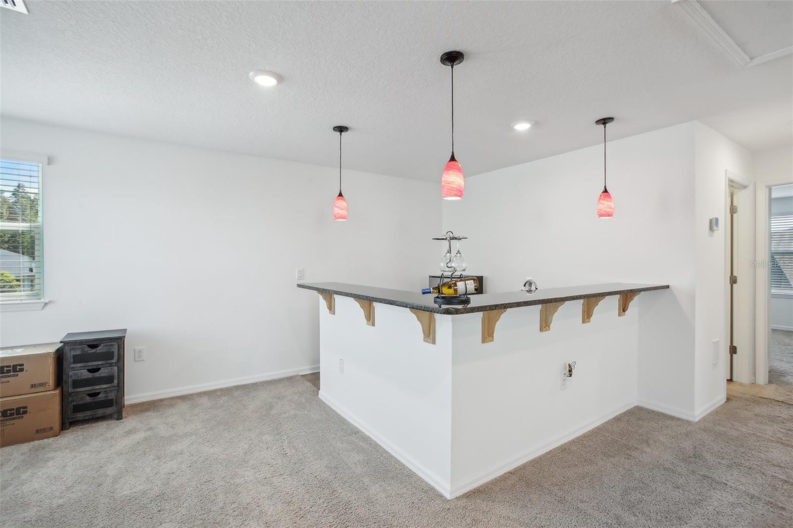 Upstairs bonus room bar area