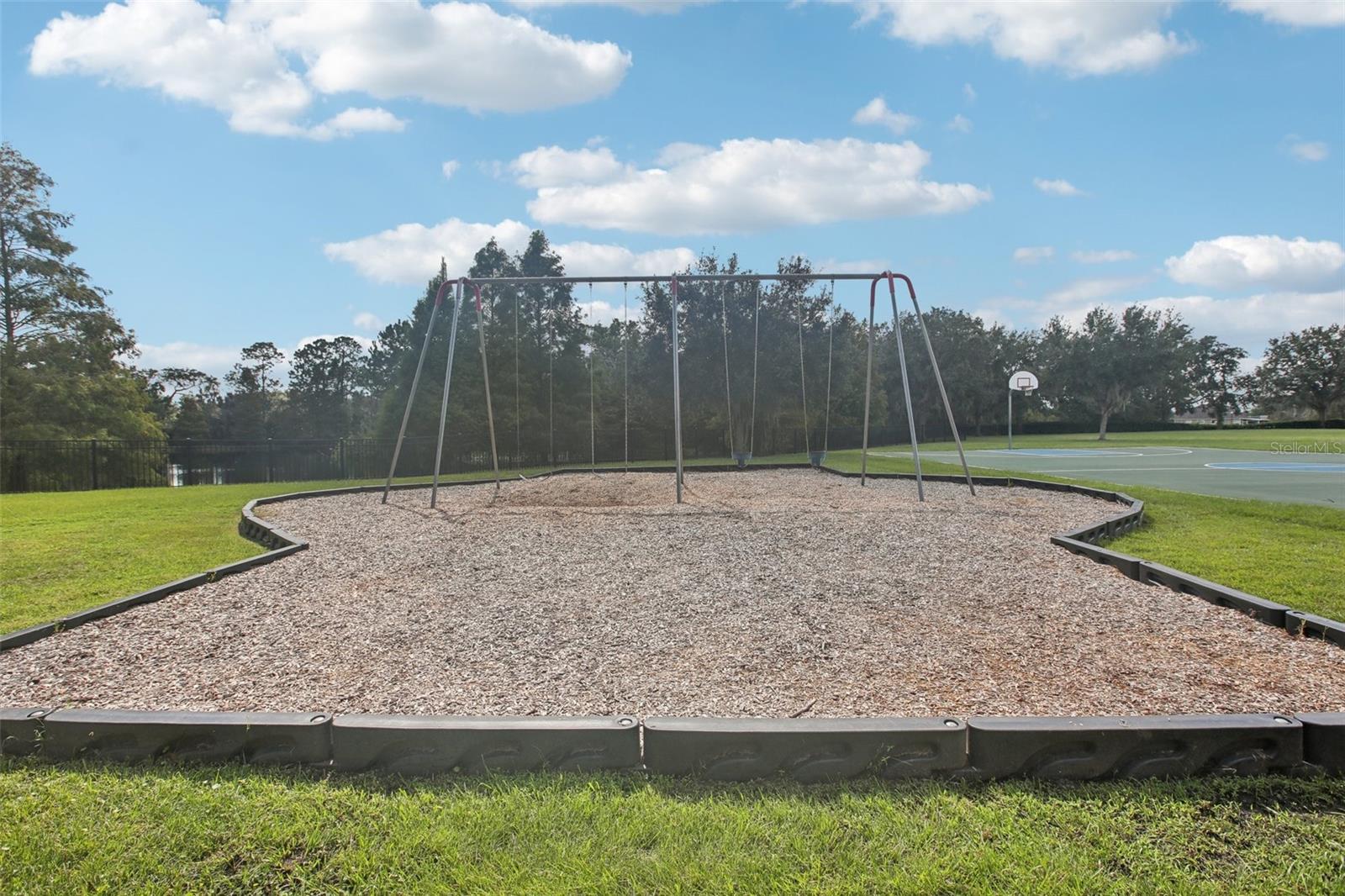 Childrens swing set area