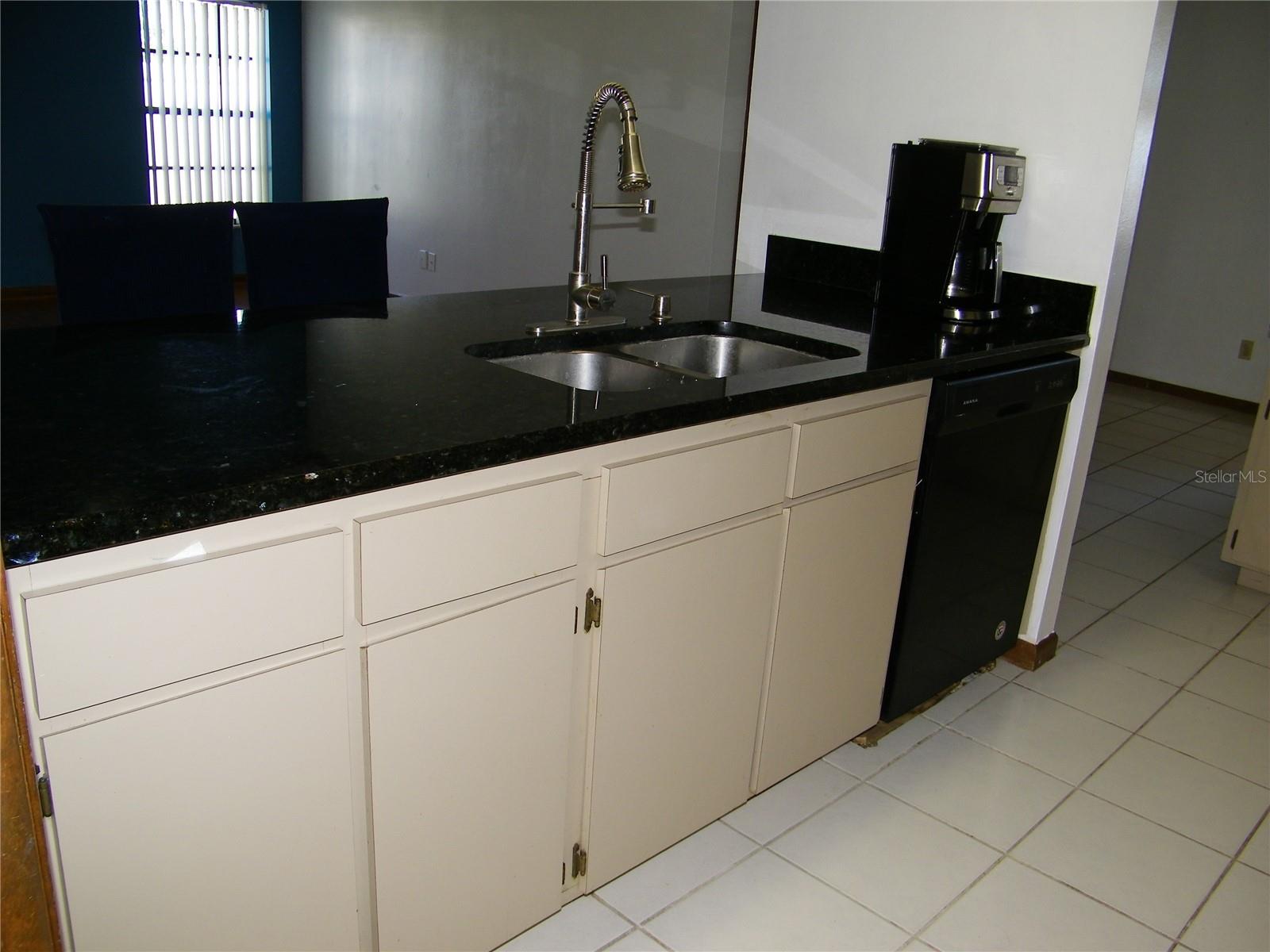 Kitchen and sink facing Family Room