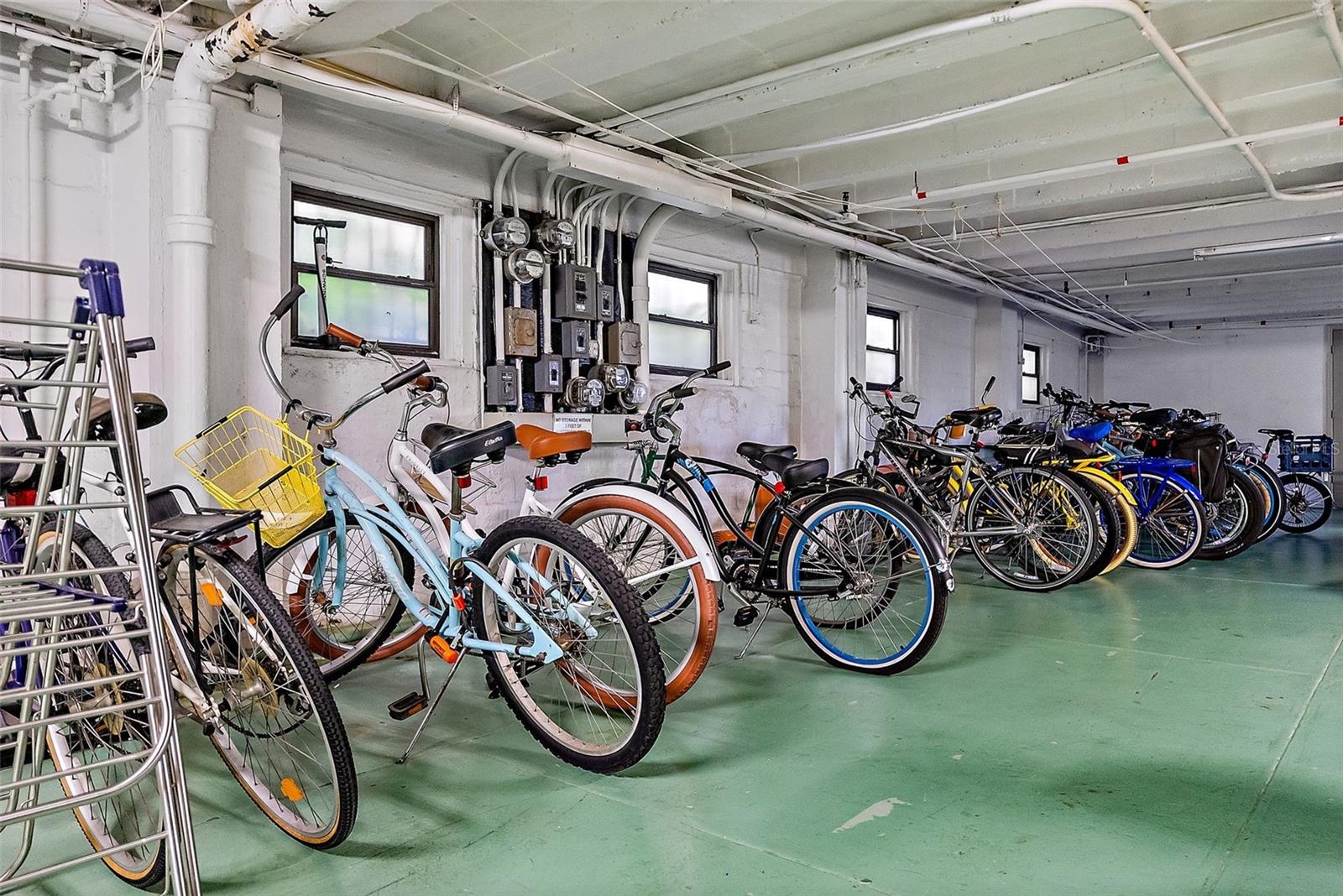 Bike storage in the basement